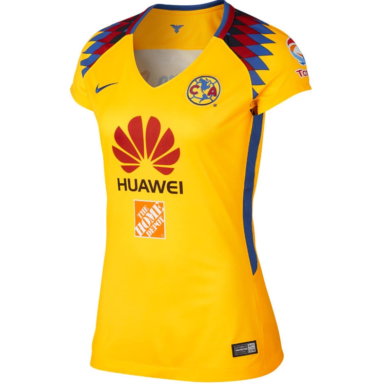 Nike Women's Club America 18/19 Stadium Third Jersey Tour Yellow/Varsity Royal、mySite、noshort