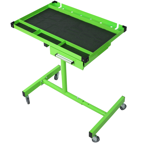 Adjustable Tear Down Work Table with Drawer for Garages, Repair Shops, and DIY, Portable, (4) 2.5" Swivel Casters, 220 Pound Capacity, Rubber Corners, Heavy Duty Steel,green、、eastwooduniform