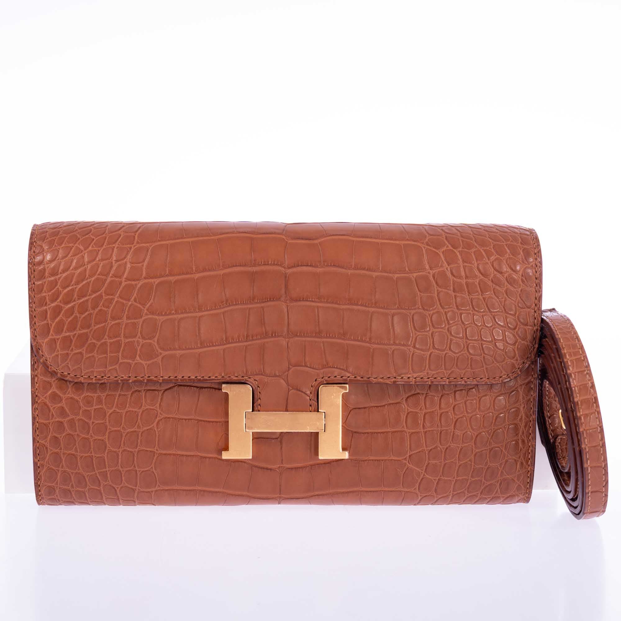 Hermès Constance Long Wallet Gold Matte Alligator Gold Hardware、mySite、garminoutage.com