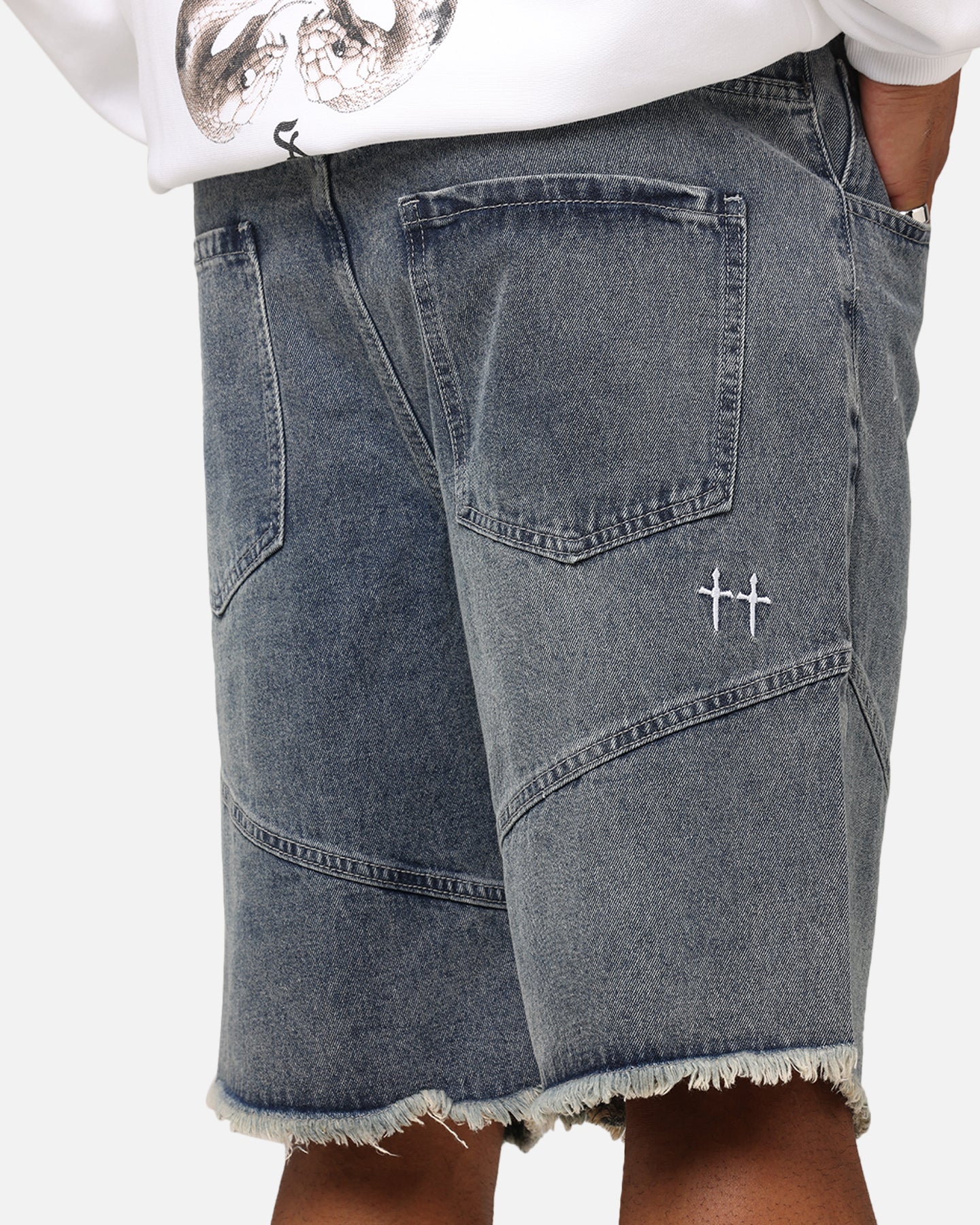 Saint Morta Armoury Baggy Denim Shorts Dirty Denim、mySite、zt4zffjzw