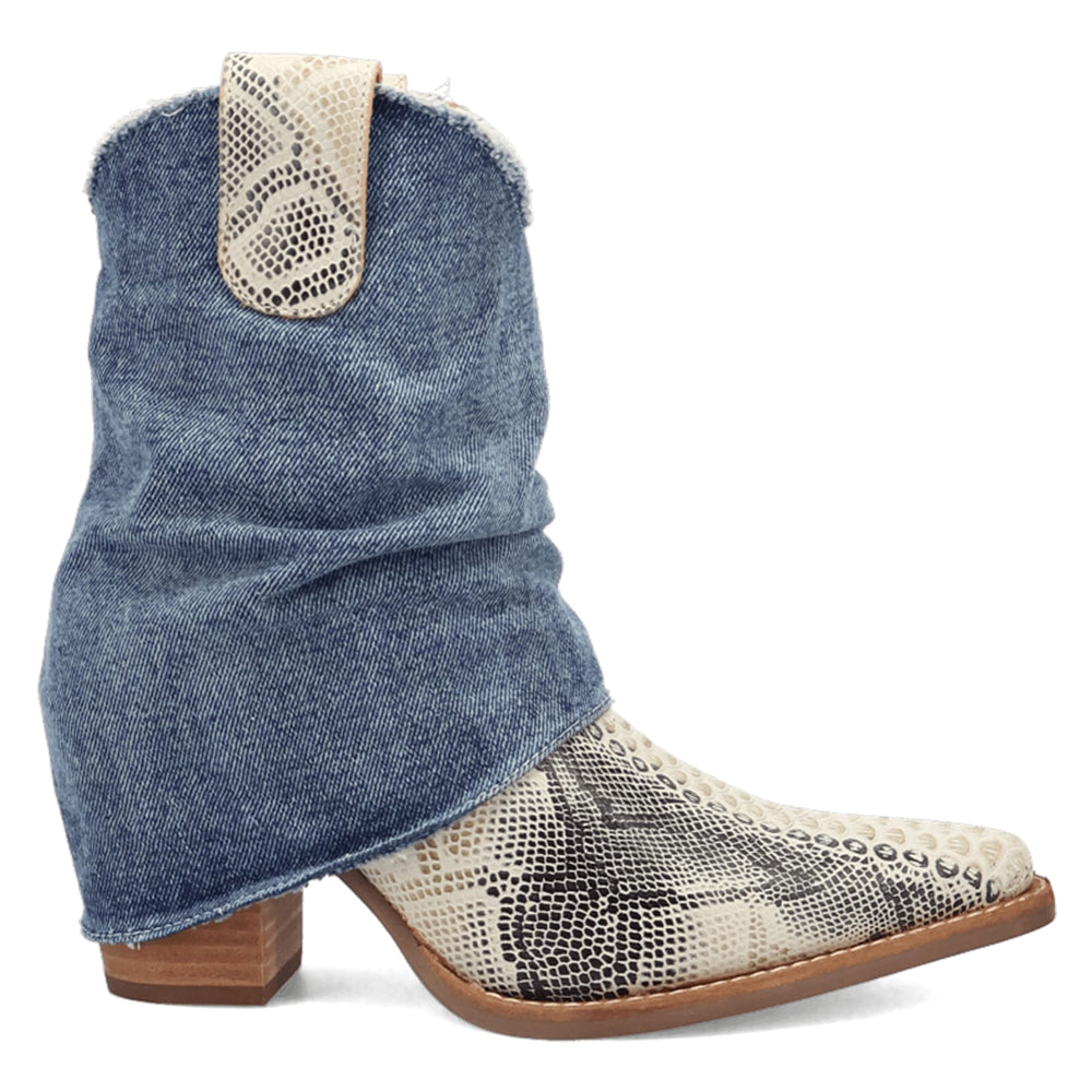 Denim Dream Snake Snip Toe Cowboy Booties、mySite、gtrtttuynbv
