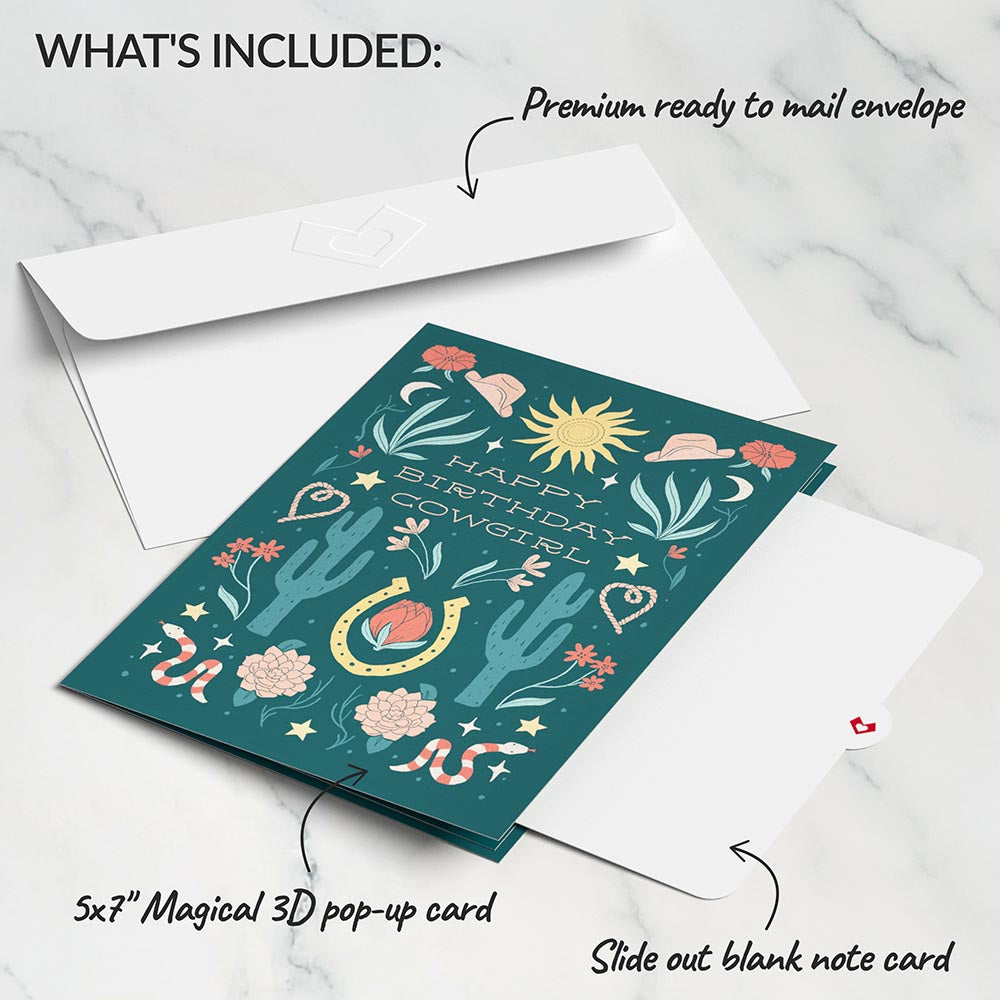 Happy Birthday Cowgirl Pop-Up Card、mySite、solidvoid