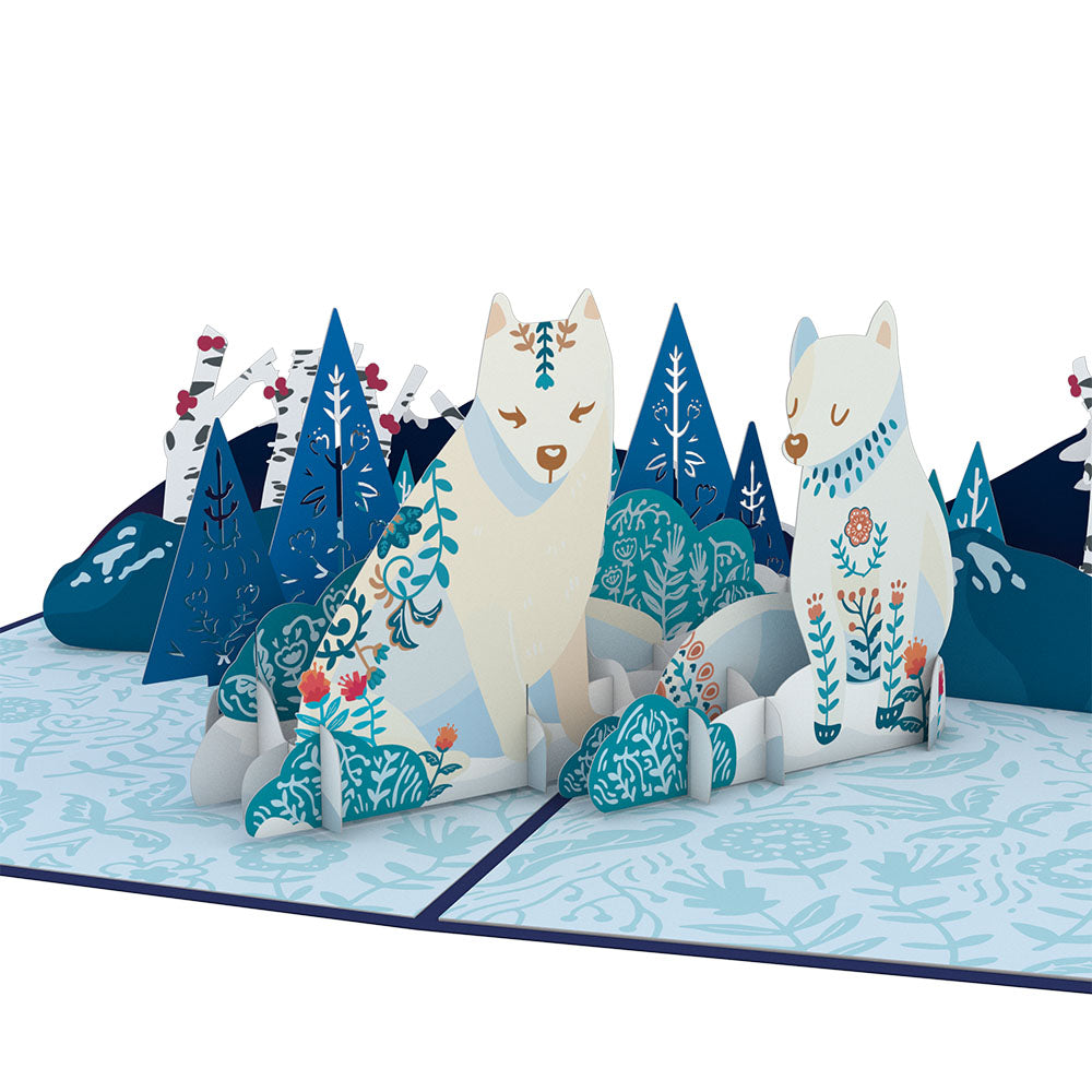 Scandinavian Style Holiday Foxes Pop-Up Card、mySite、solidvoid