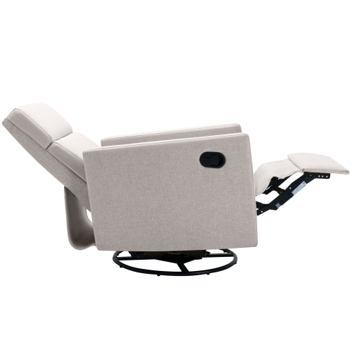 Modern Upholstered Rocker Nursery Chair Plush Seating Glider Swivel Recliner Chair, Gray、、casual