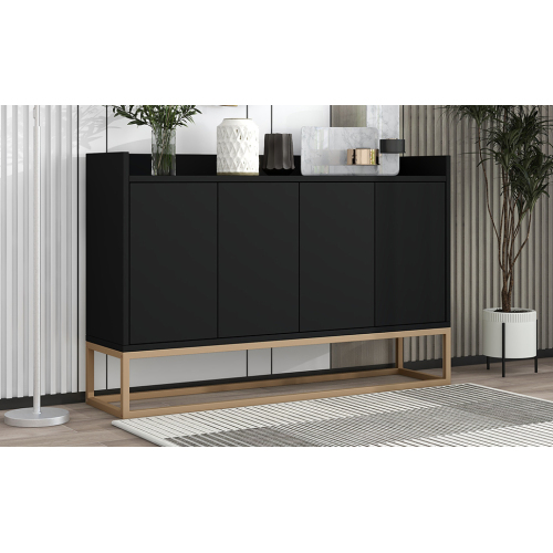 TREXM Modern Sideboard Elegant Buffet Cabinet with Large Storage Space for Dining Room, Entryway (Navy)、、casual