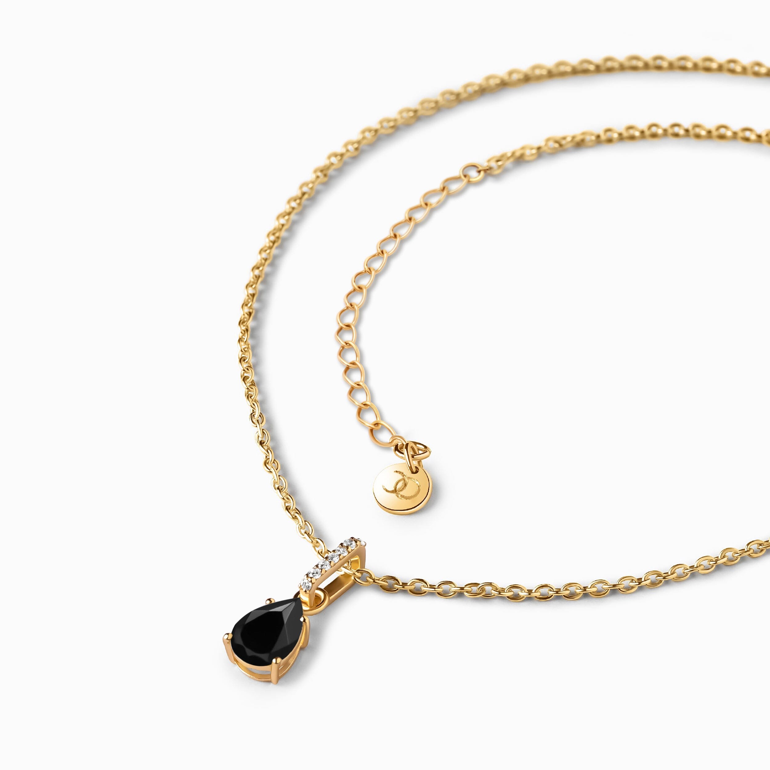 Black Onyx Birthstone Sway Necklace & Herringbone Chain、mySite、hinf8tx79