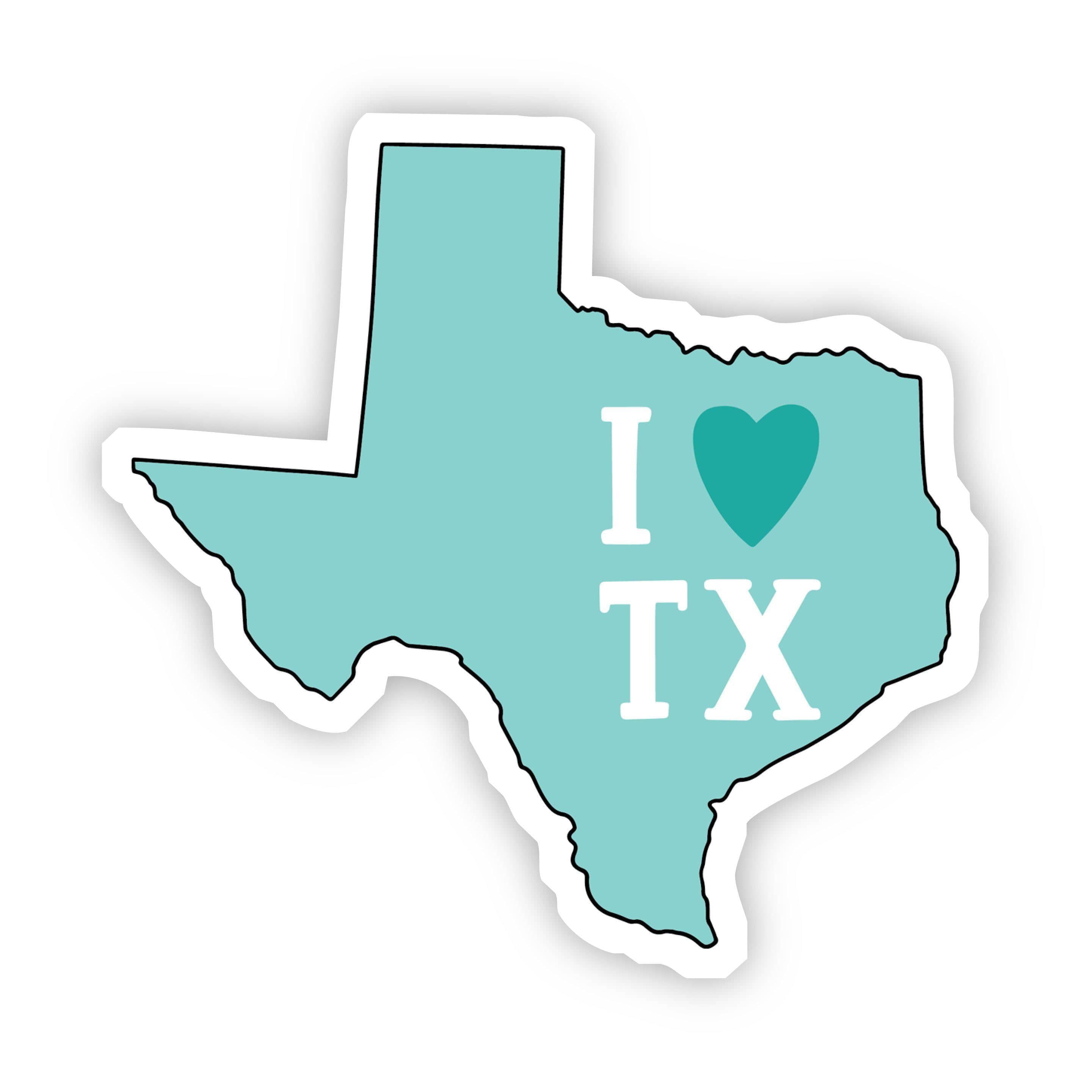  I Love Texas Teal Sticker、mySite、elrpsem3k