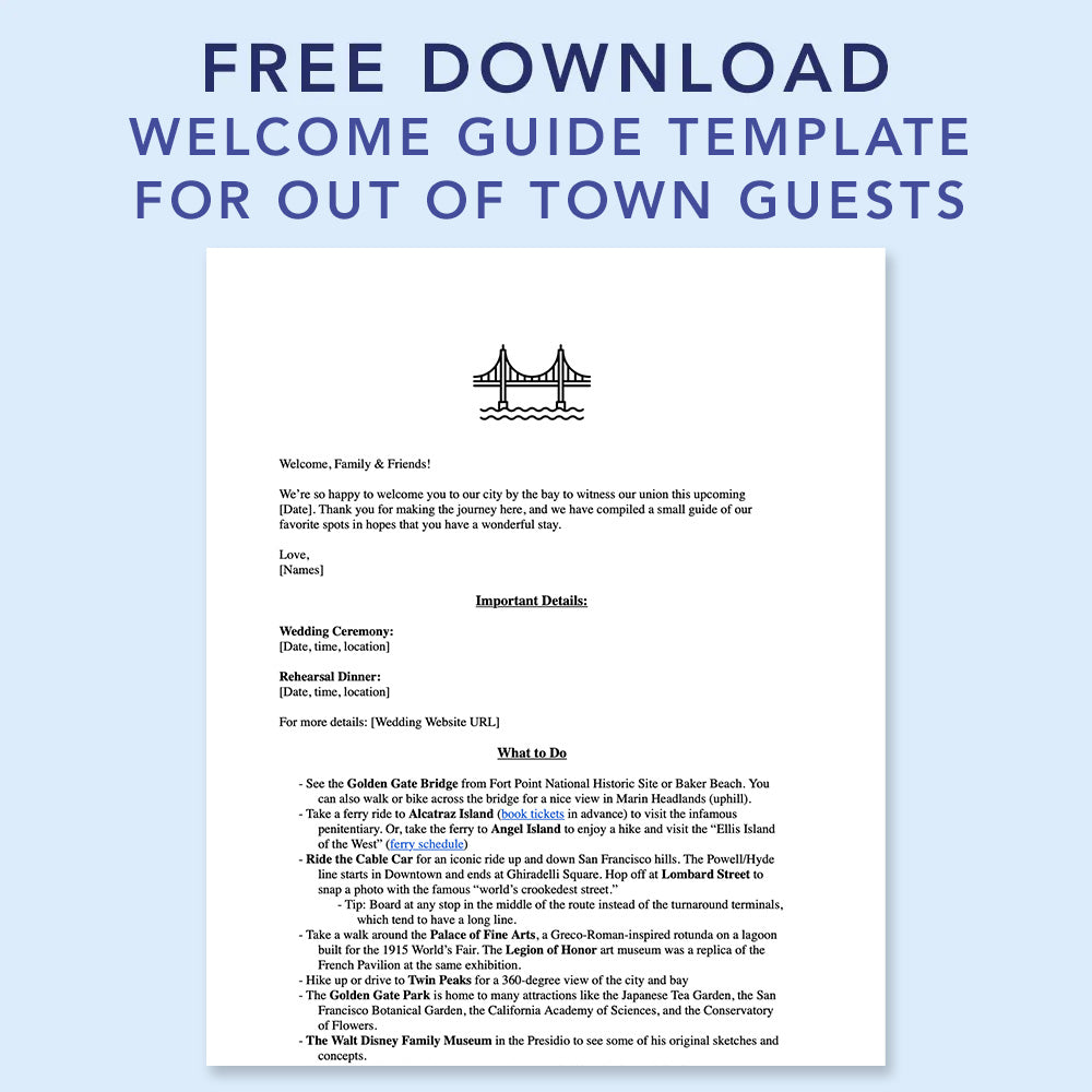 FREE Welcome Guide Template for Out of Town Guests、mySite、garagedoors4me