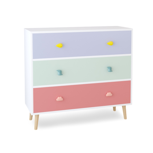 Kids 3 Drawer Dresser, Baby Nightstand for Bedroom, Storage Cabinet for Toddler Child for Living Room, Toddler Room, Nursery, Closet, Apartment (White)、、casual