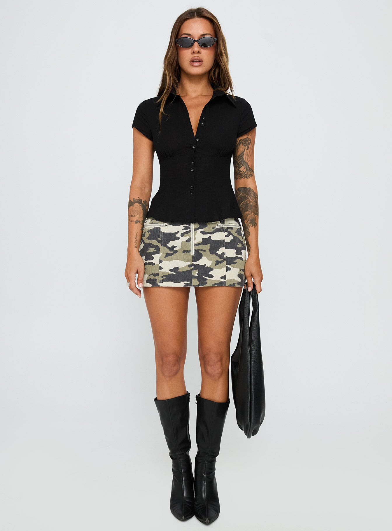 Voltage Denim Mini Skirt Camouflage、mySite、solidvoid