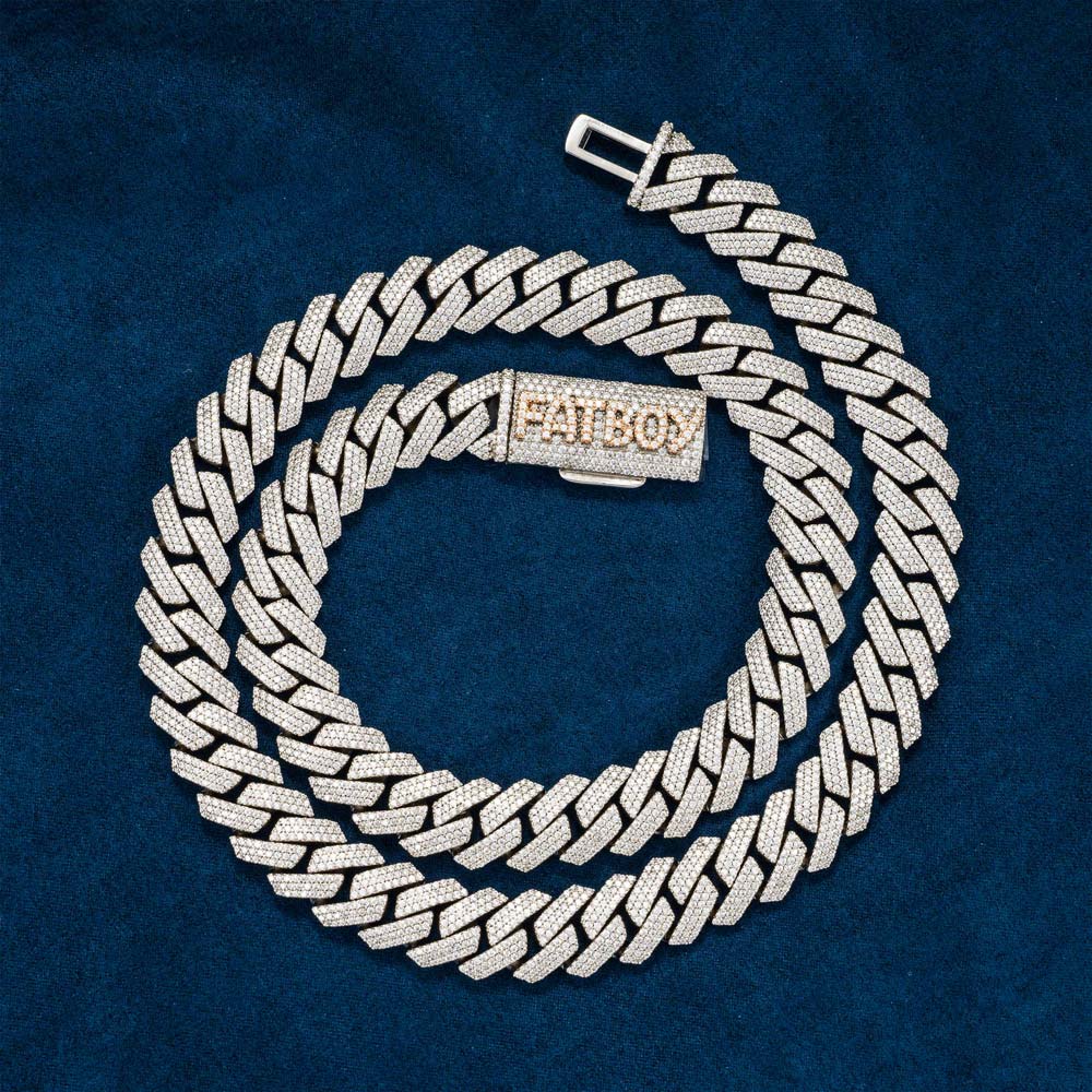 CUSTOM CLASP 3-Row 15MM Moissanite Cuban Link Chain 14K Gold、mySite、hinf8tx79