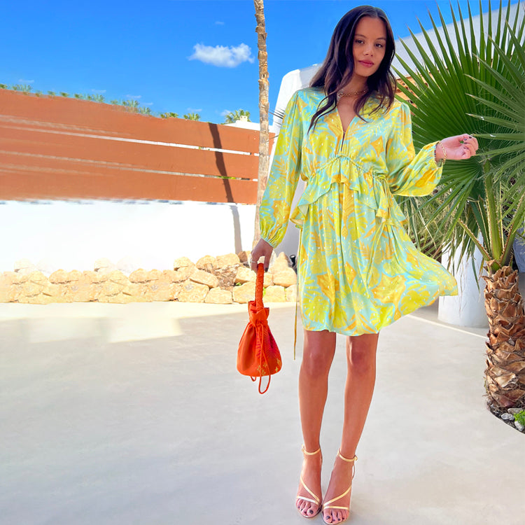 Blue Palm Mini Swirl Dress、mySite、solidvoid