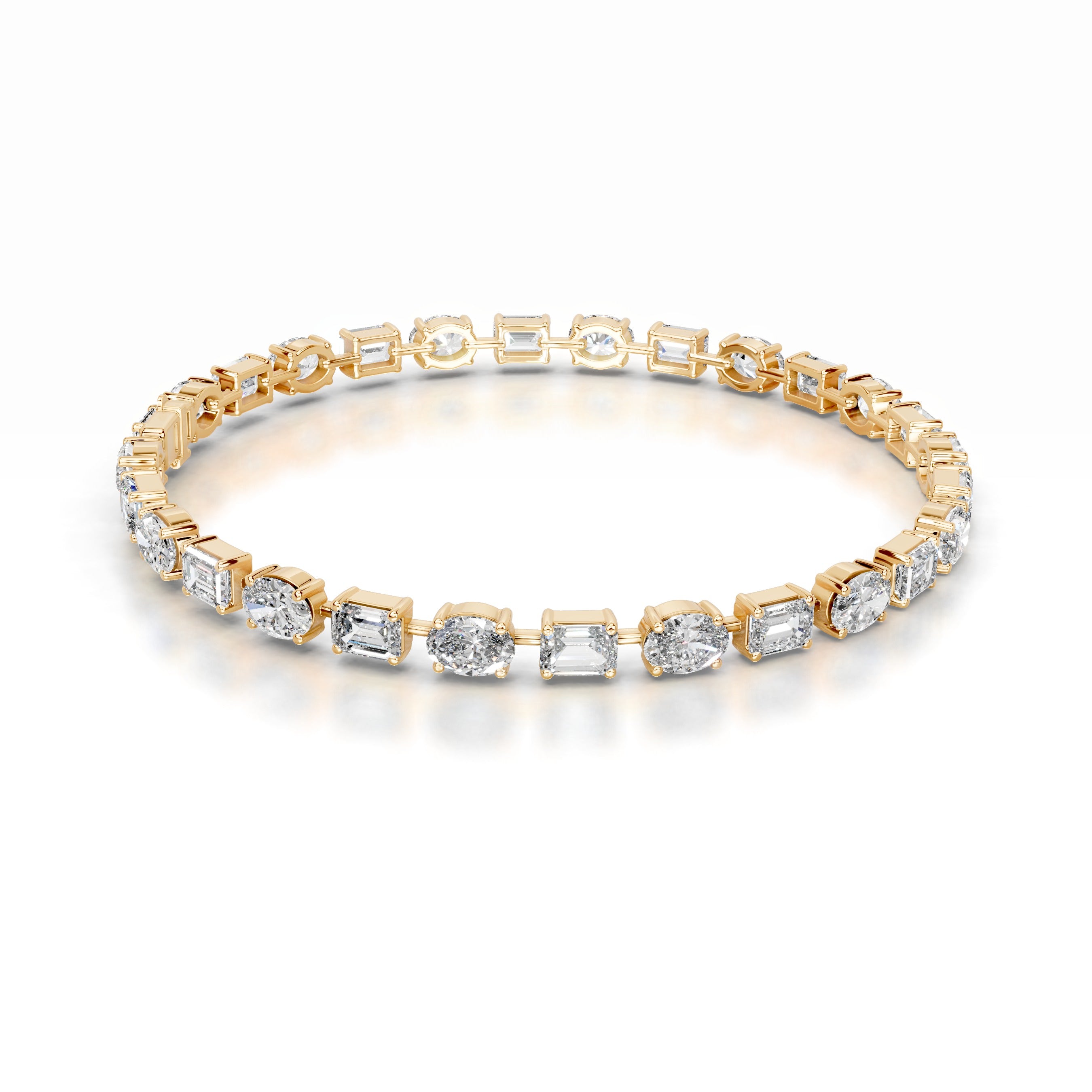 Sharon Lab Grown Diamond Tennis Bracelet - 18K Yellow Gold、mySite、hinf8tx79