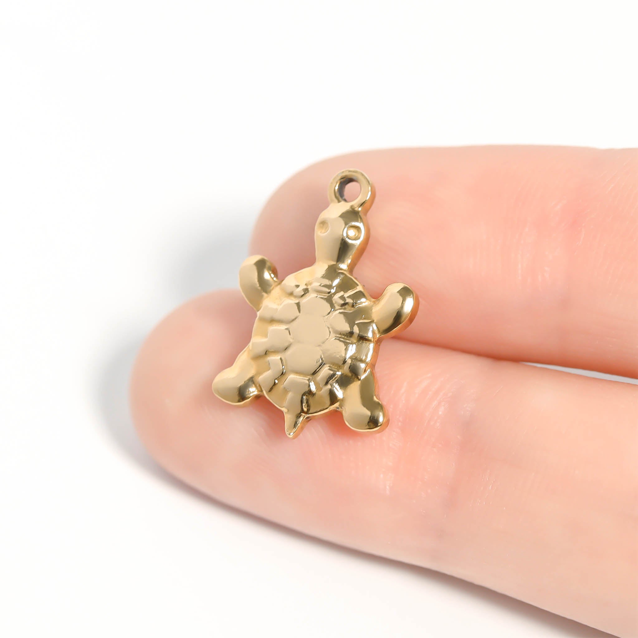 18K Gold PVD Stainless Steel Sea Turtle Charm / PDL0101、mySite、dreamappss