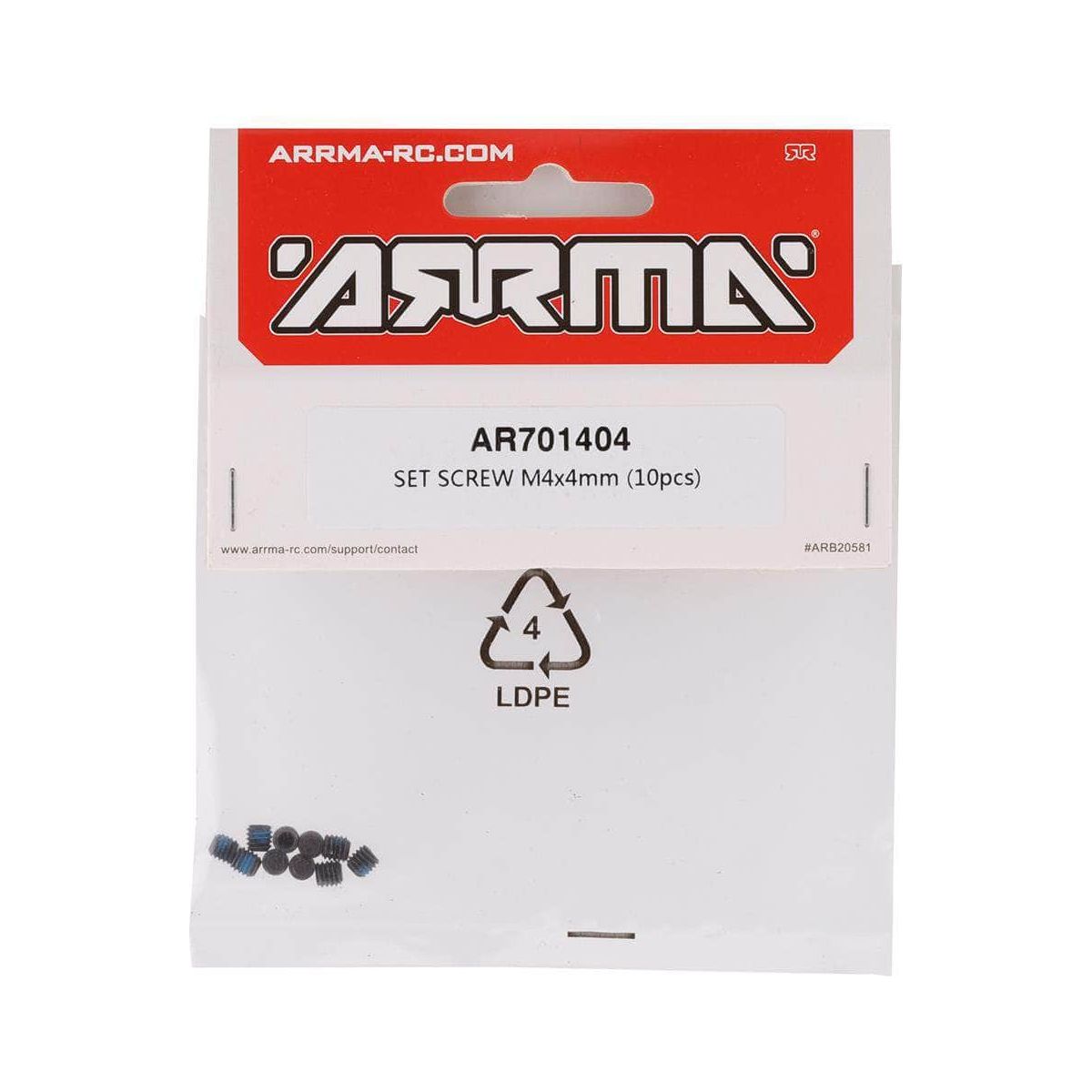  ARAC9826, Arrma 4x4mm Set Screw (10)、mySite、merchandisen