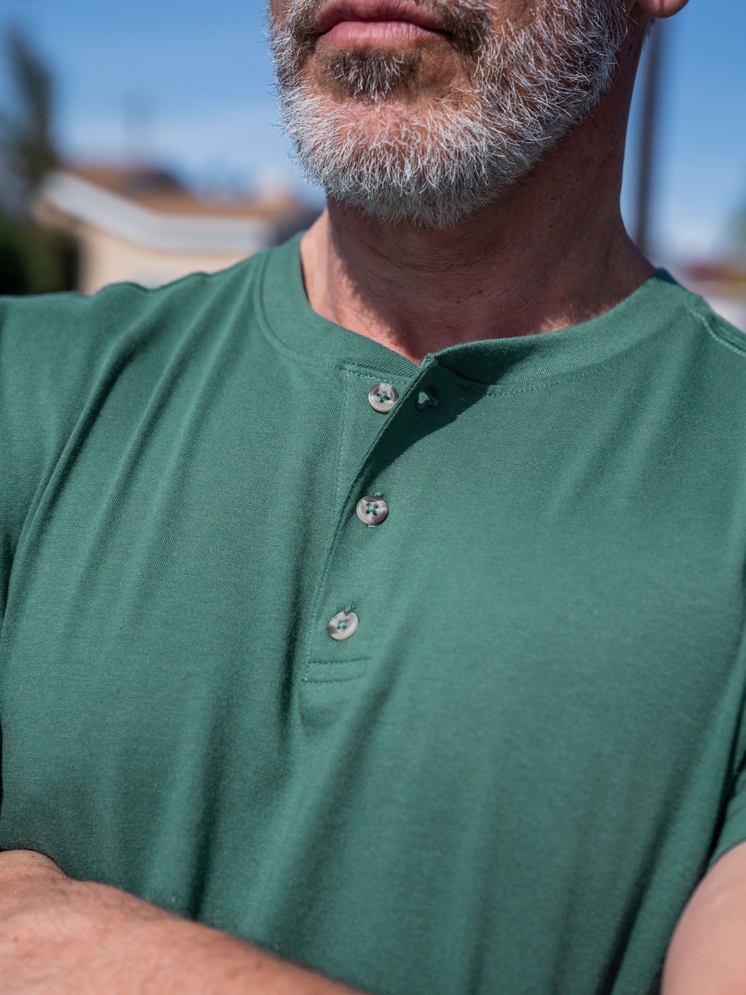  Pine Green Short Sleeve Henley FINAL SALE、mySite、ghnorth