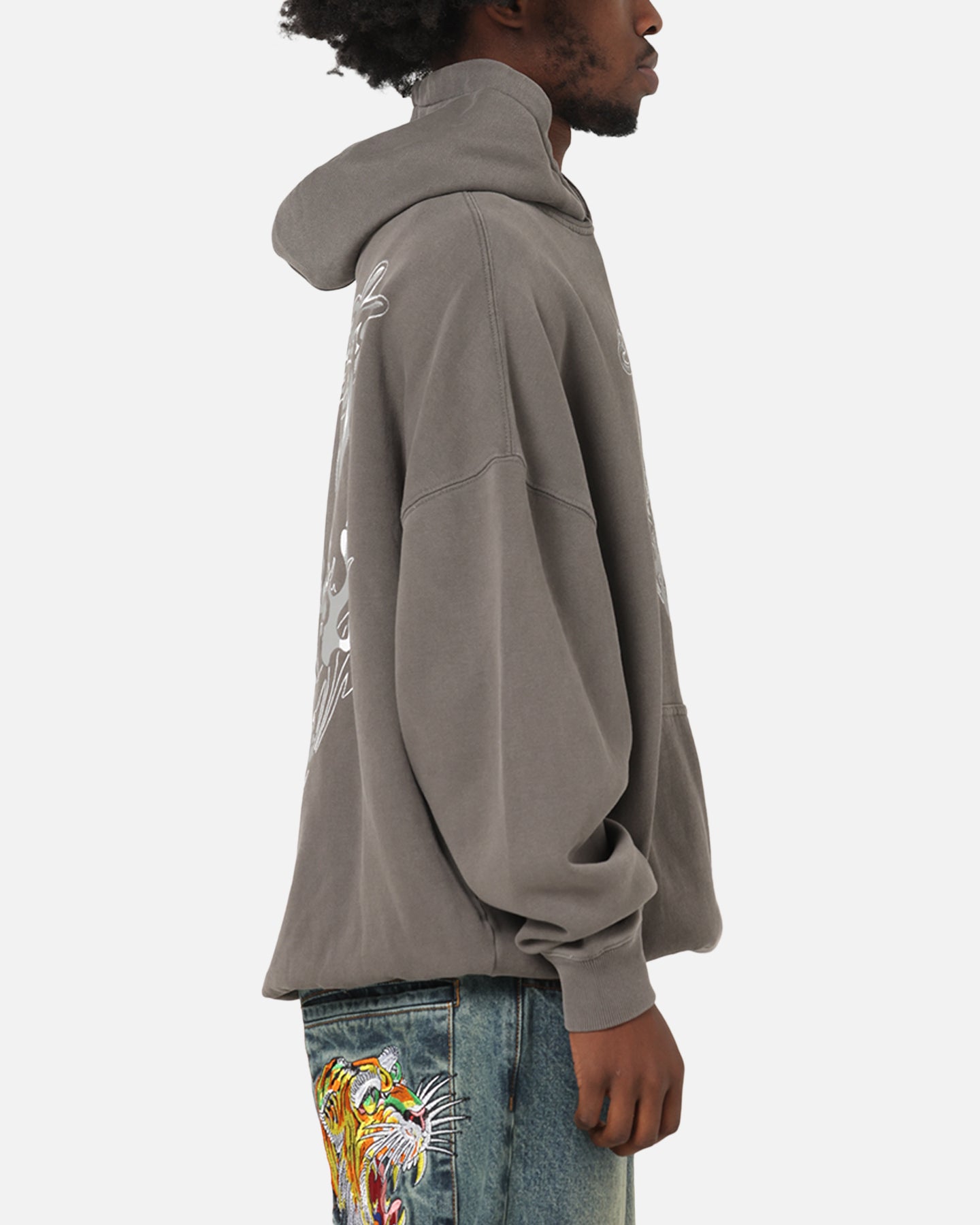 Ed Hardy Double Horns Hoodie Washed Charcoal、mySite、zt4zffjzw