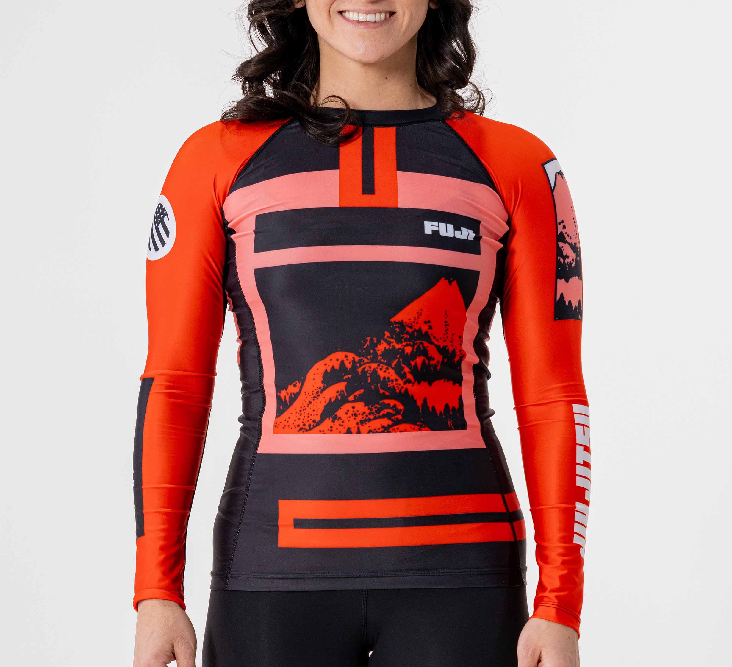 Womens Mt. FUJI Flex Lite Long Sleeve Rashguard Red、mySite、gigharbornorthrealestate