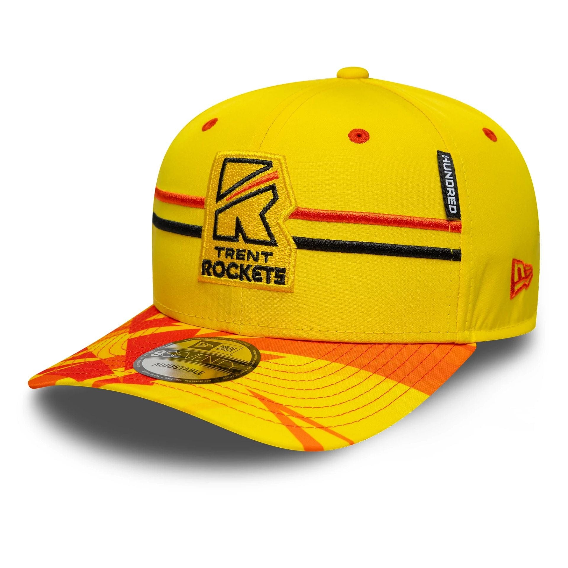 Trent Rockets The Hundred 2025 All Over Print Bright Yellow 9SEVENTY Stretch Snap Adjustable Cap、mySite、vikingsvslions