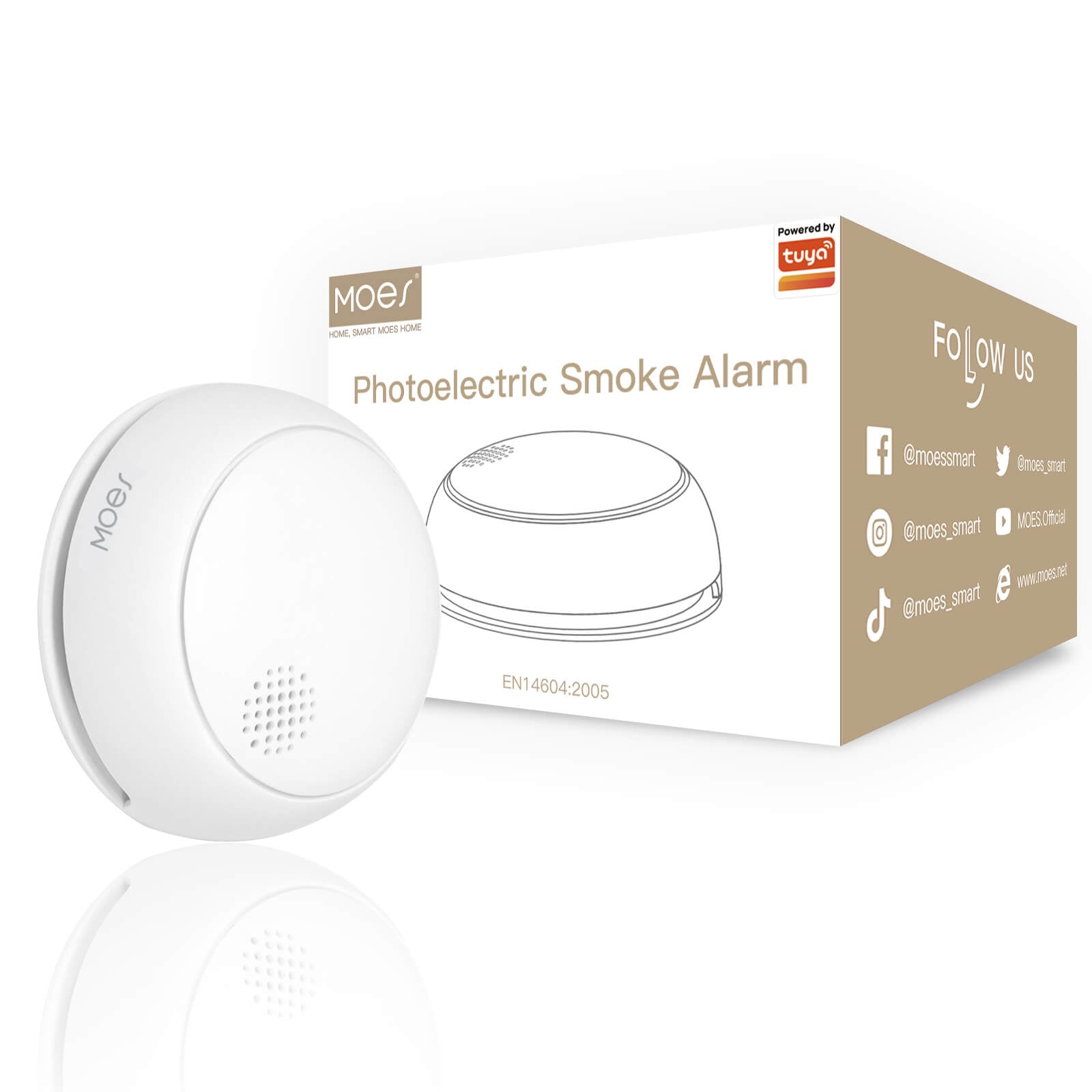 ZigBee Wireless Smart Smoke Detector Fire 85dB Sound Alarm Siren Sensor、mySite、fannypackpong