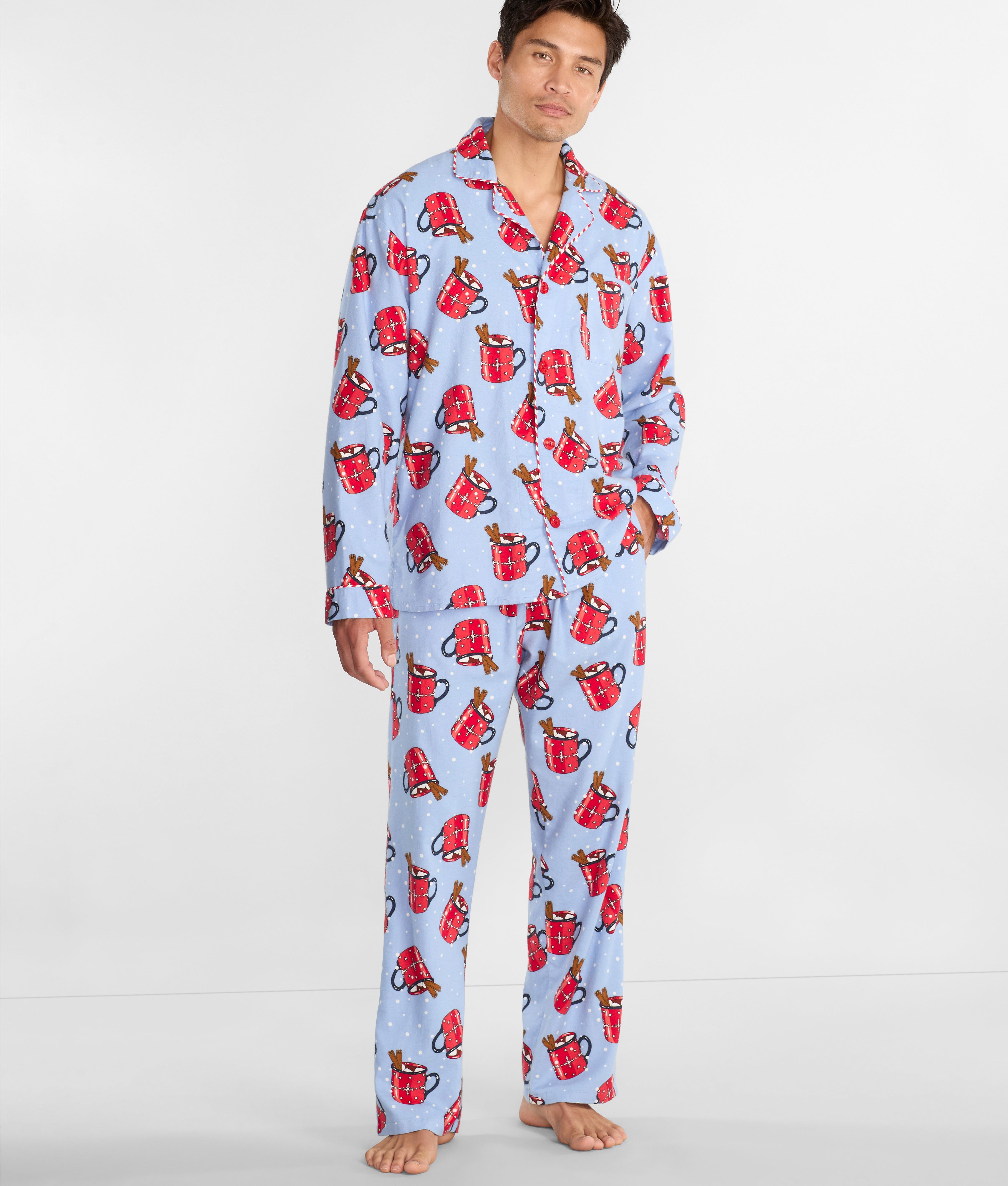 Men's Hug In A Mug Flannel Pajama Set、mySite、bengalsvssteelers