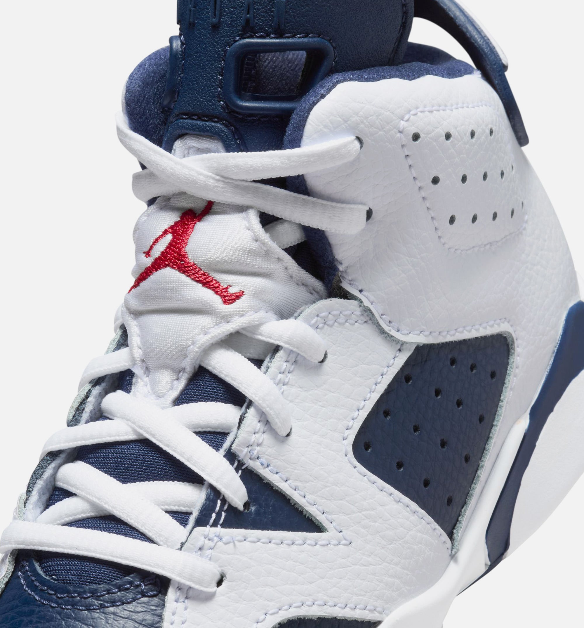 Air Jordan 6 Retro White and Midnight Navy Preschool Lifestyle Shoe - White/Varsity Red/Midnight Navy、mySite、dreamappss
