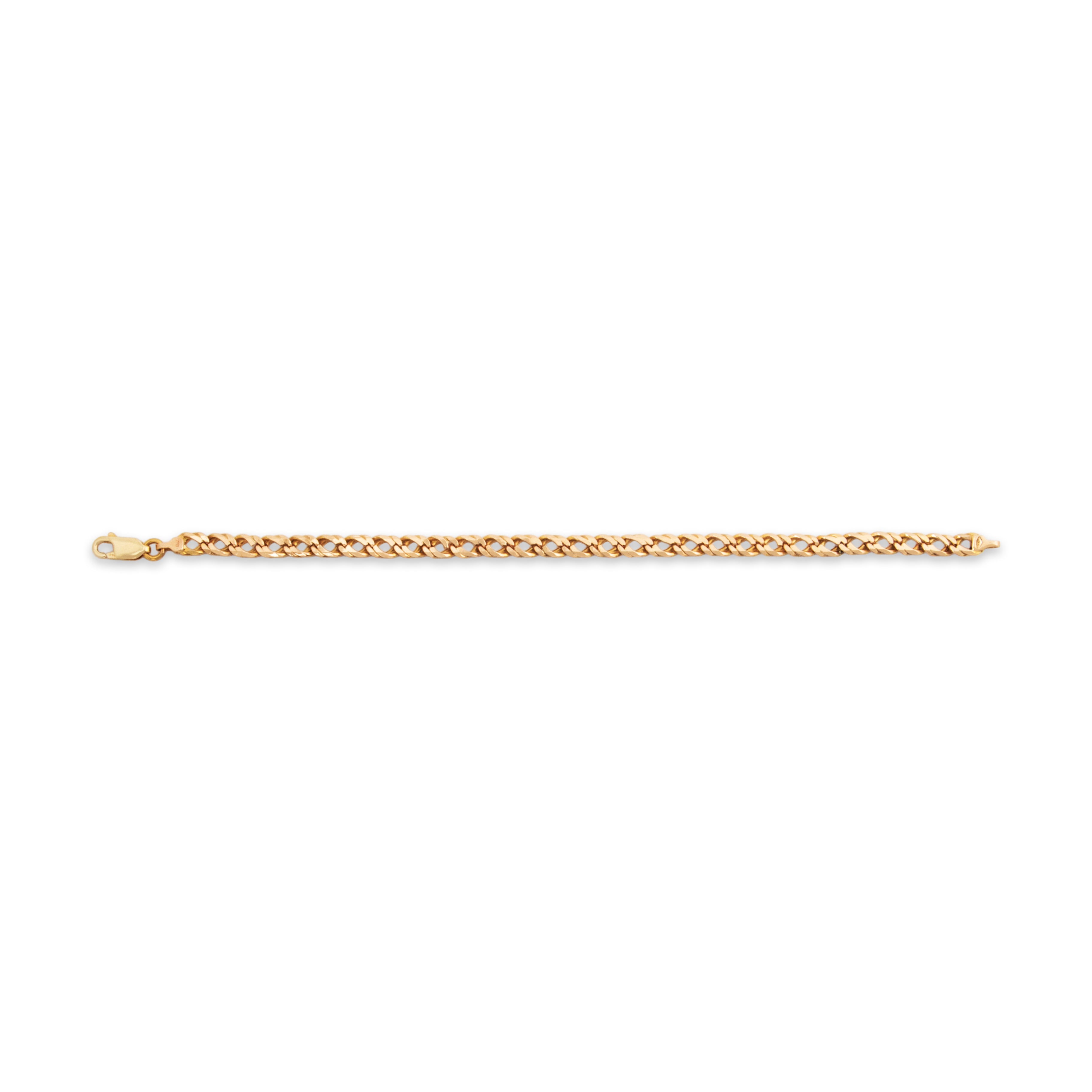 Vintage 14k Yellow Gold Lovely Flat Link Bracelet 7、mySite、hinf8tx79