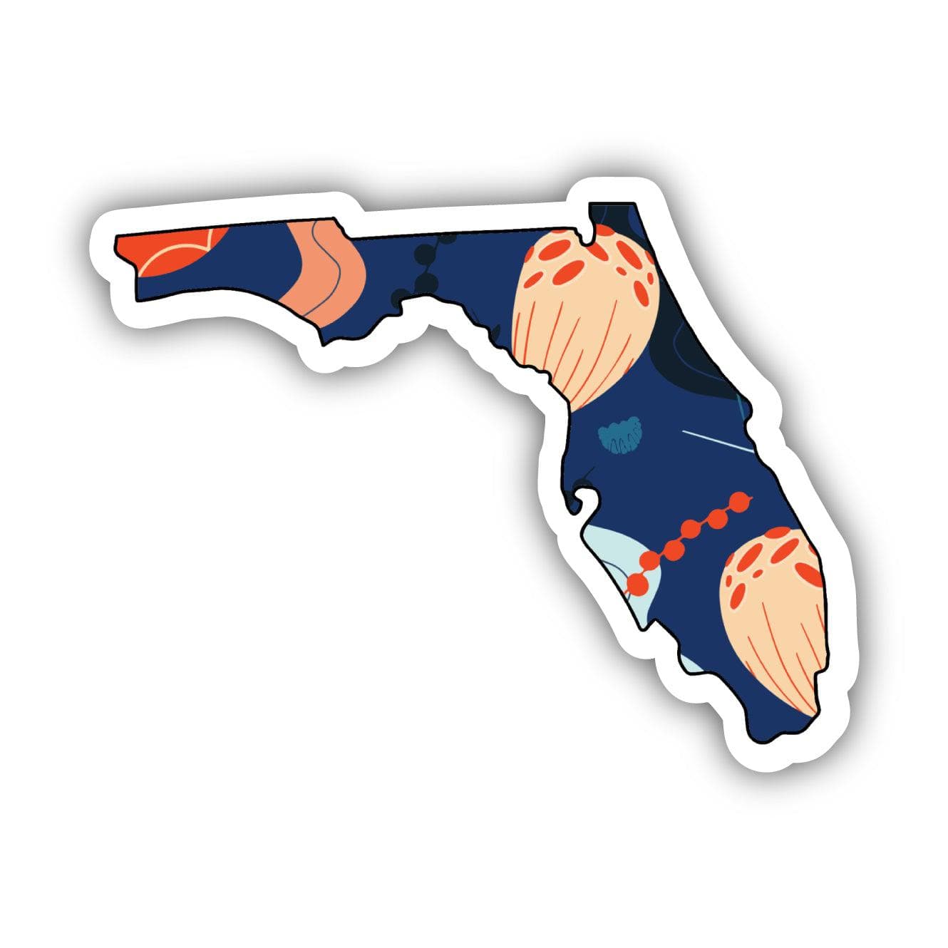  Florida Blue Floral Abstract Sticker、mySite、ghnorth
