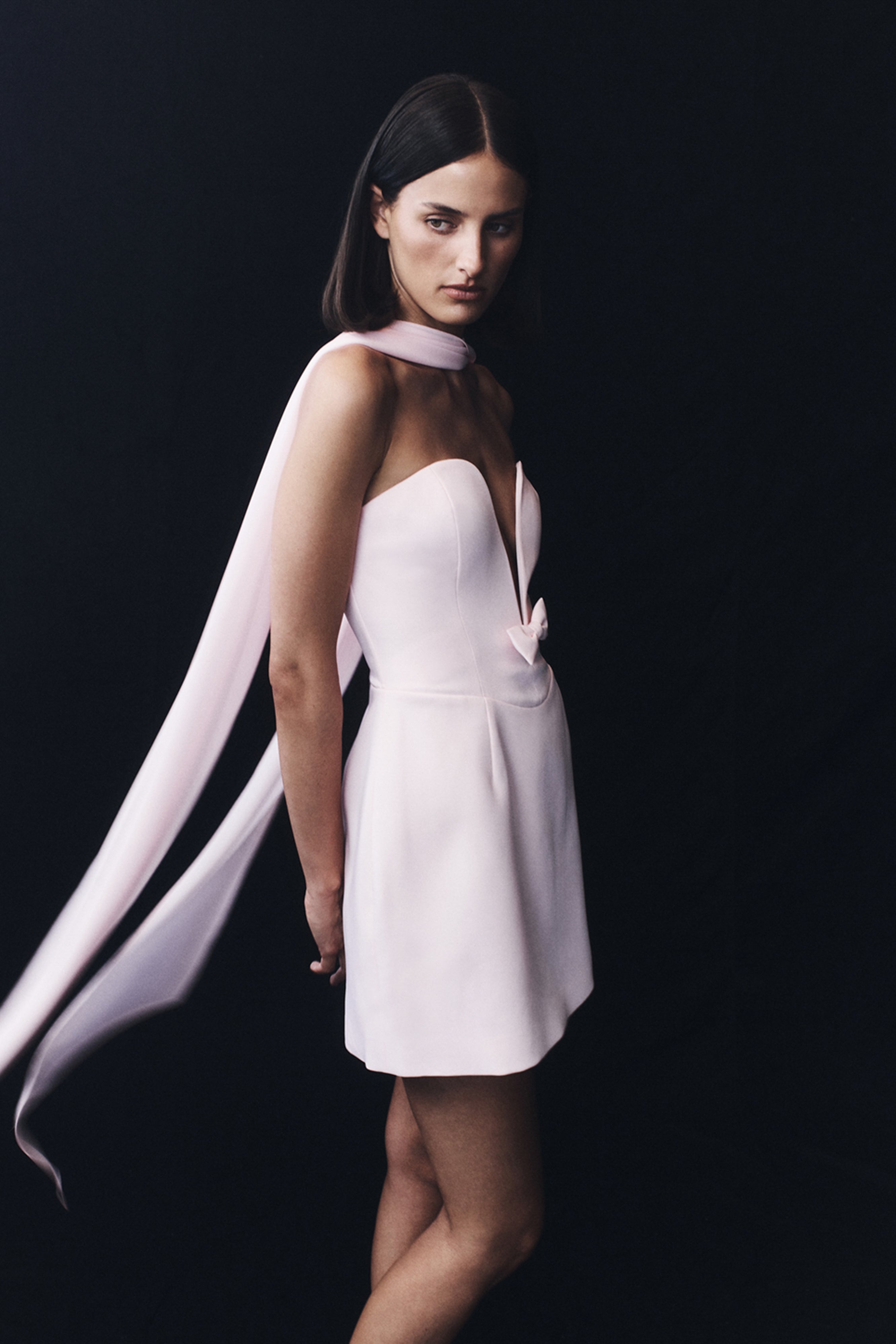 Orellia Strapless Suiting Mini Dress - Soft Pink、mySite、solidvoid