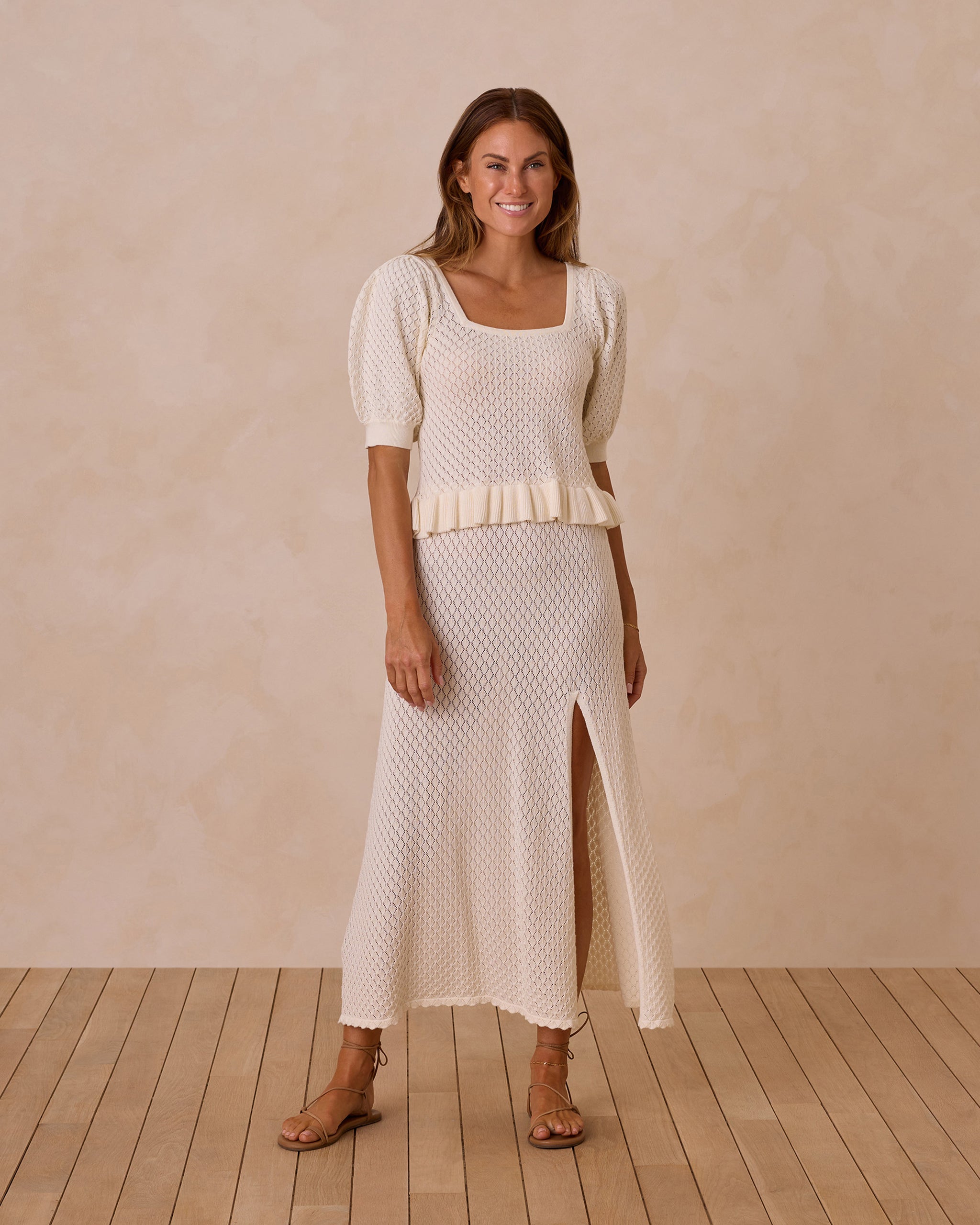  Knit Puff Sleeve Top || Ivory、mySite、layawaytickets