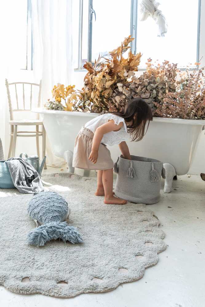 STORAGE BASKET FRINGES WOODY BLUE、mySite、gigharbornorthrealestate