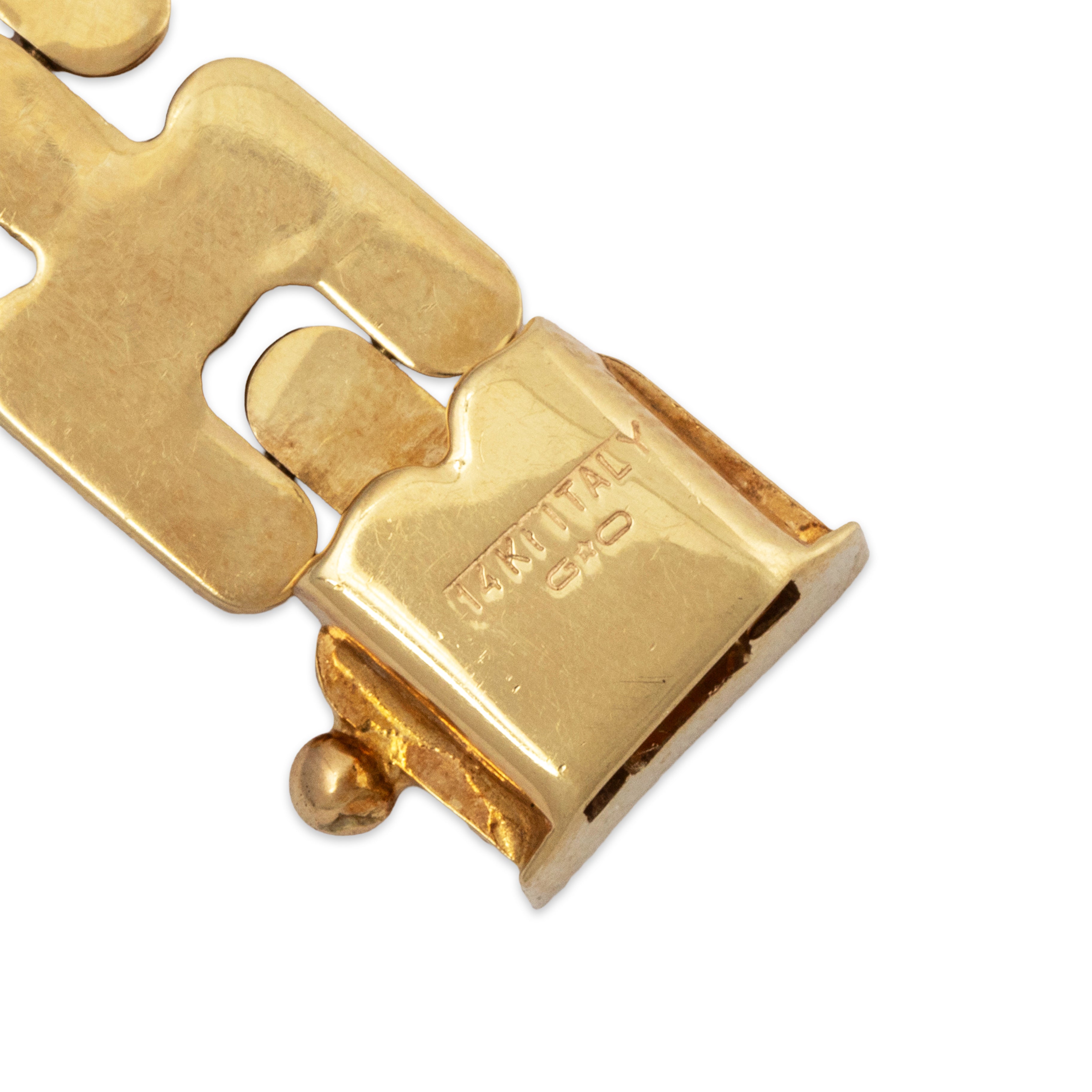 Vintage Italian 14k Yellow Gold Link Bracelet 7.25、mySite、hinf8tx79