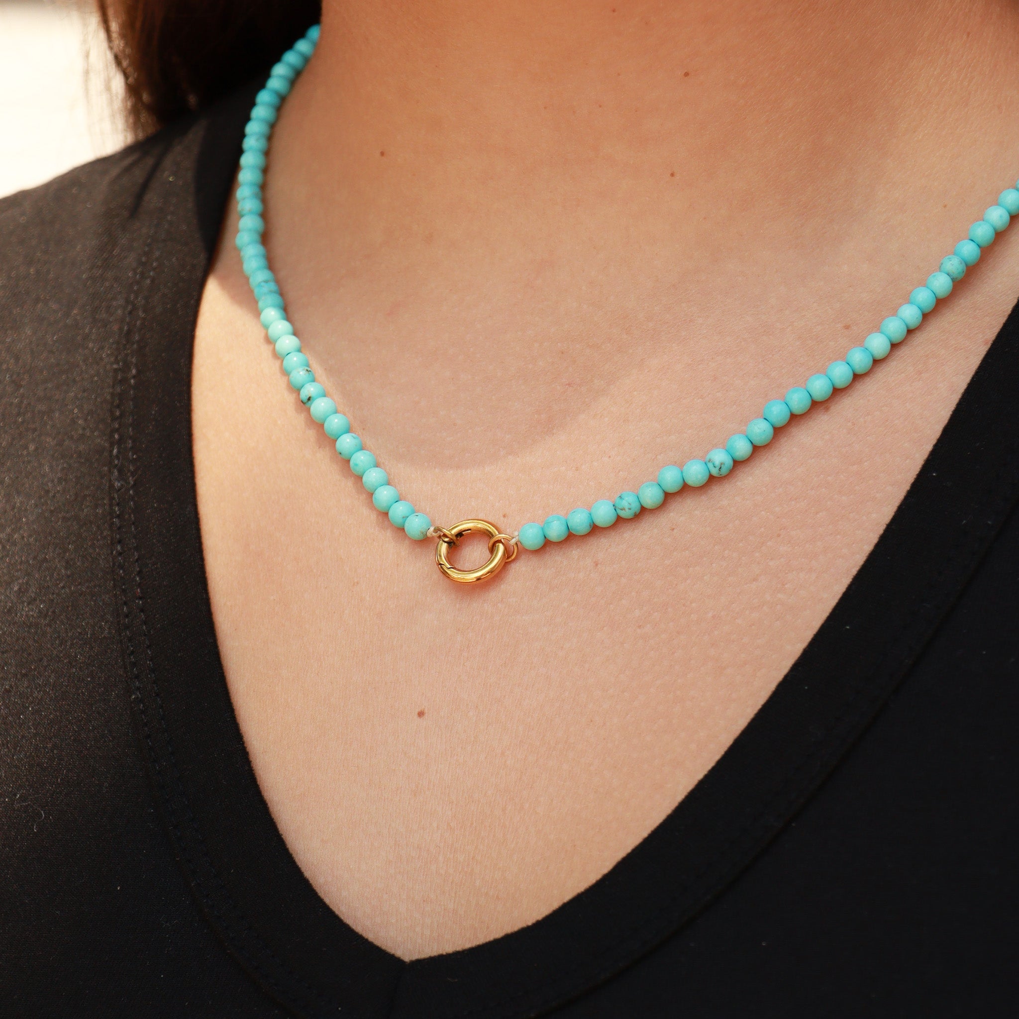 Semi Precious Natural Stone Charm Keeper Necklace / SBB0305、mySite、dreamappss