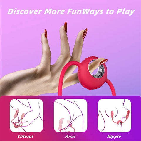 Dual-Ended Thrusting Clitoral Vibrator