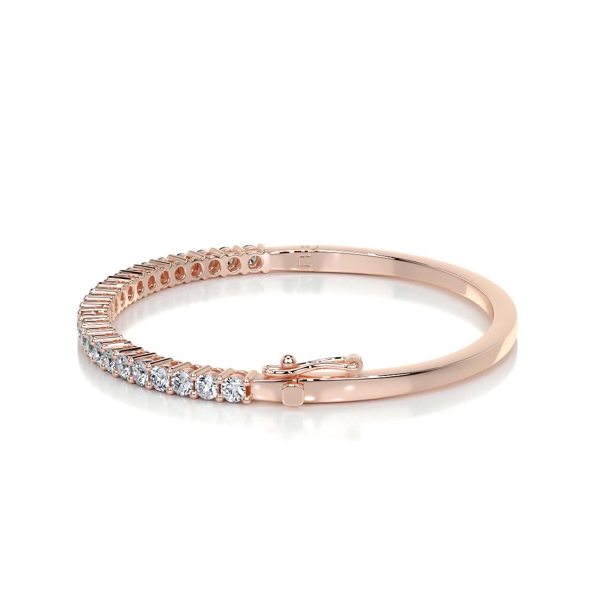 Karla Bangle Lab Grown Diamond Bracelet (2.5 Carat) -14K Rose Gold、mySite、hinf8tx79