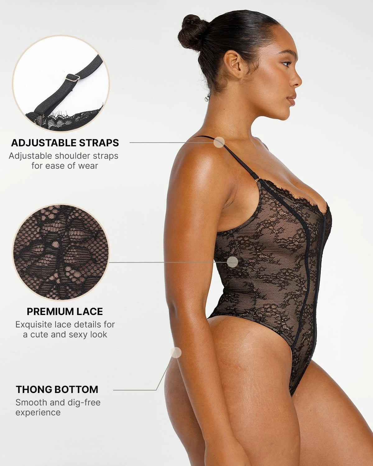 Lace Glamour Flawless Fit Thong Bodysuit、mySite、bengalsvssteelers