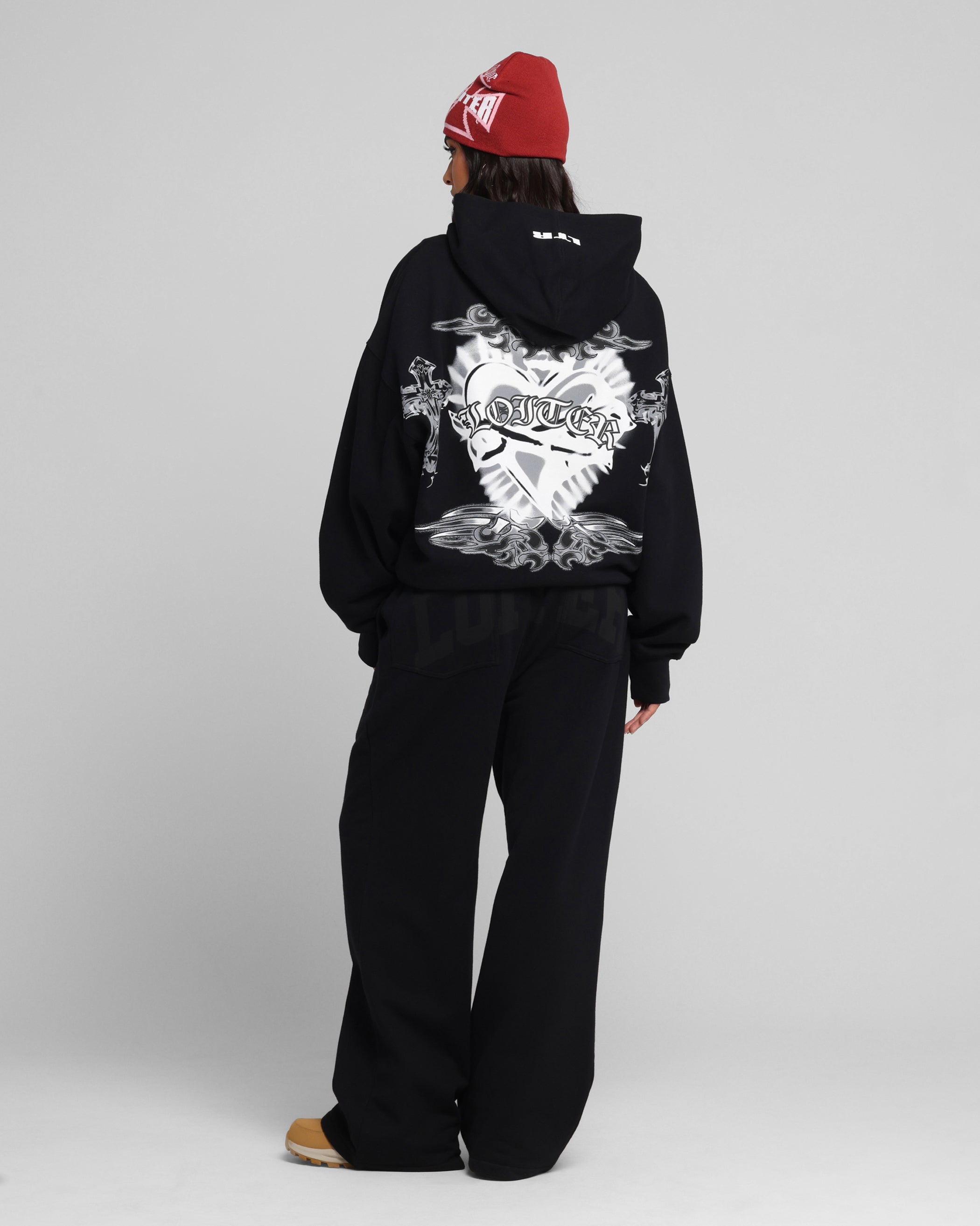 Loiter Hearts Zip Hoodie Black、mySite、zt4zffjzw