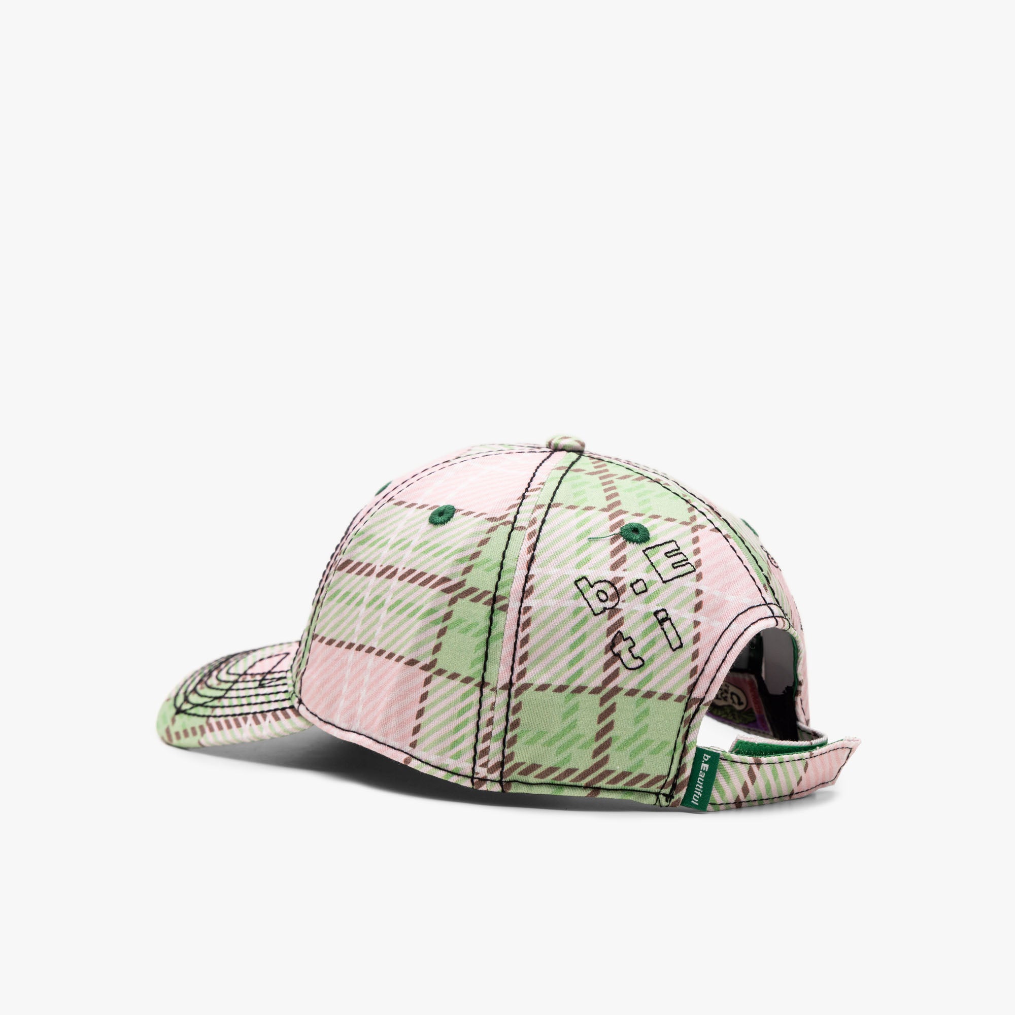  b.Eautiful Vapor 6 Panel Hat / Sakura Tartan、mySite、merchandisen