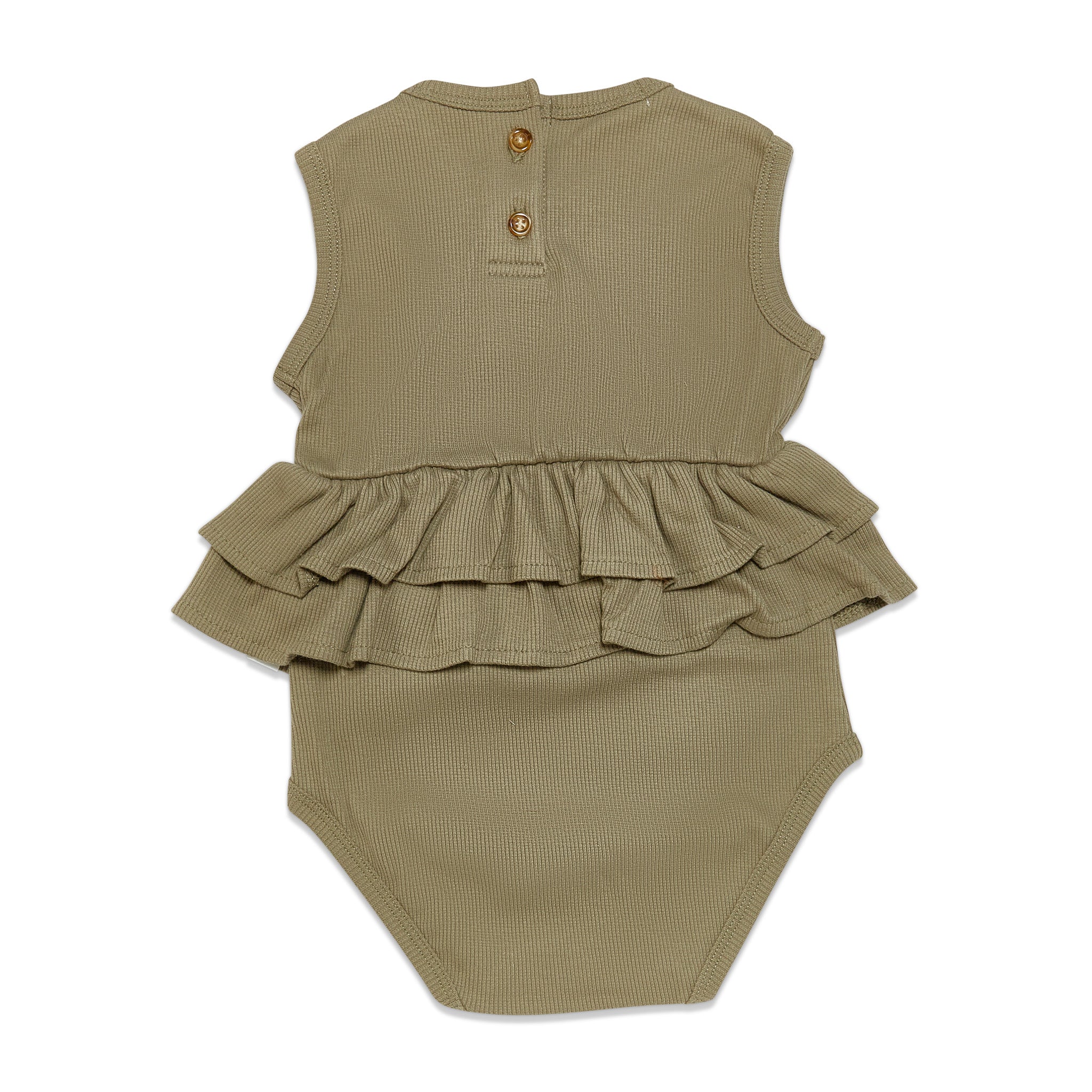 RETIRED - Organic Tank Ruffle Waist Bunsuit - Bayleaf、mySite、g9winljtr