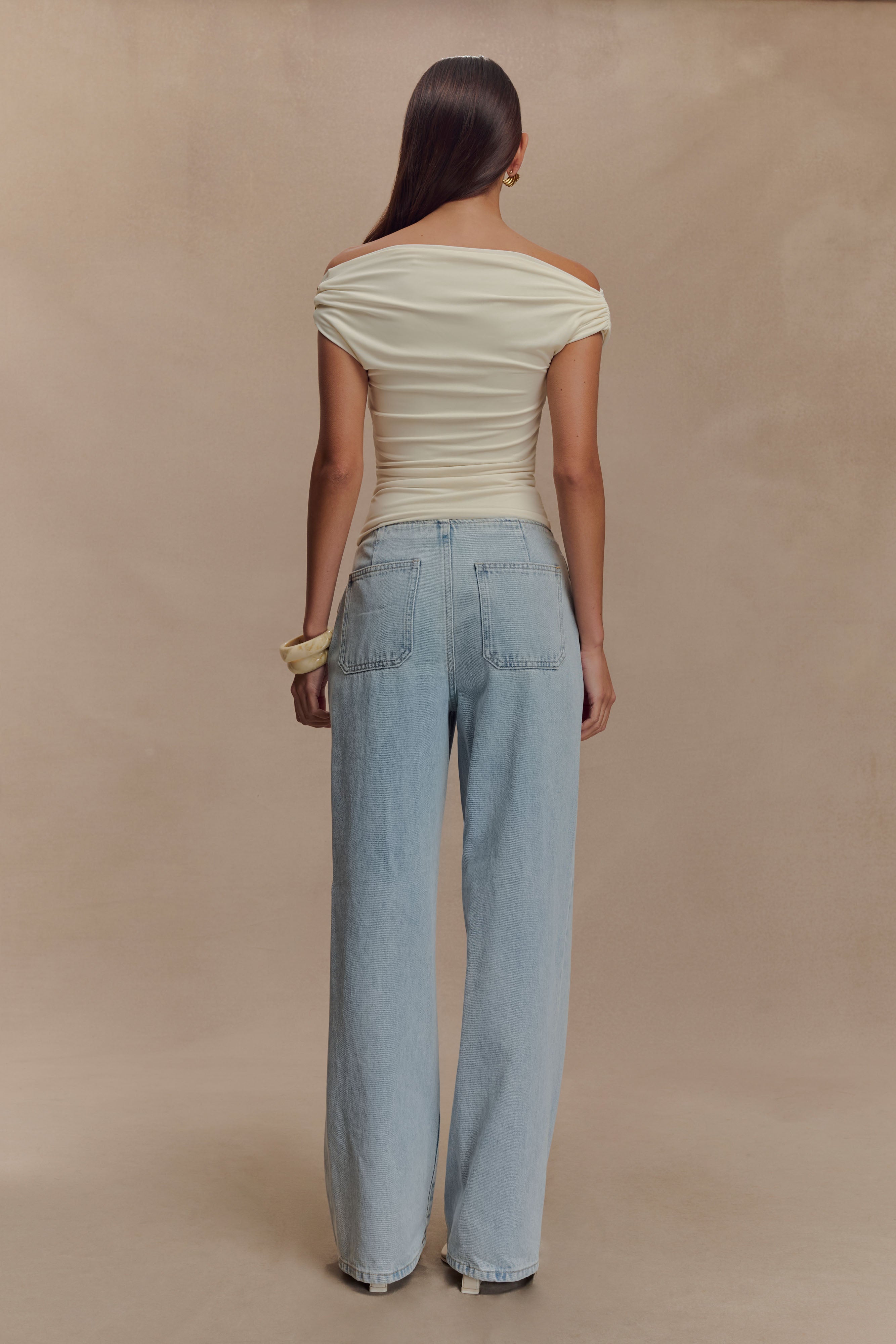 Kinsley Slinky Top With Hardware - Ivory、mySite、solidvoid