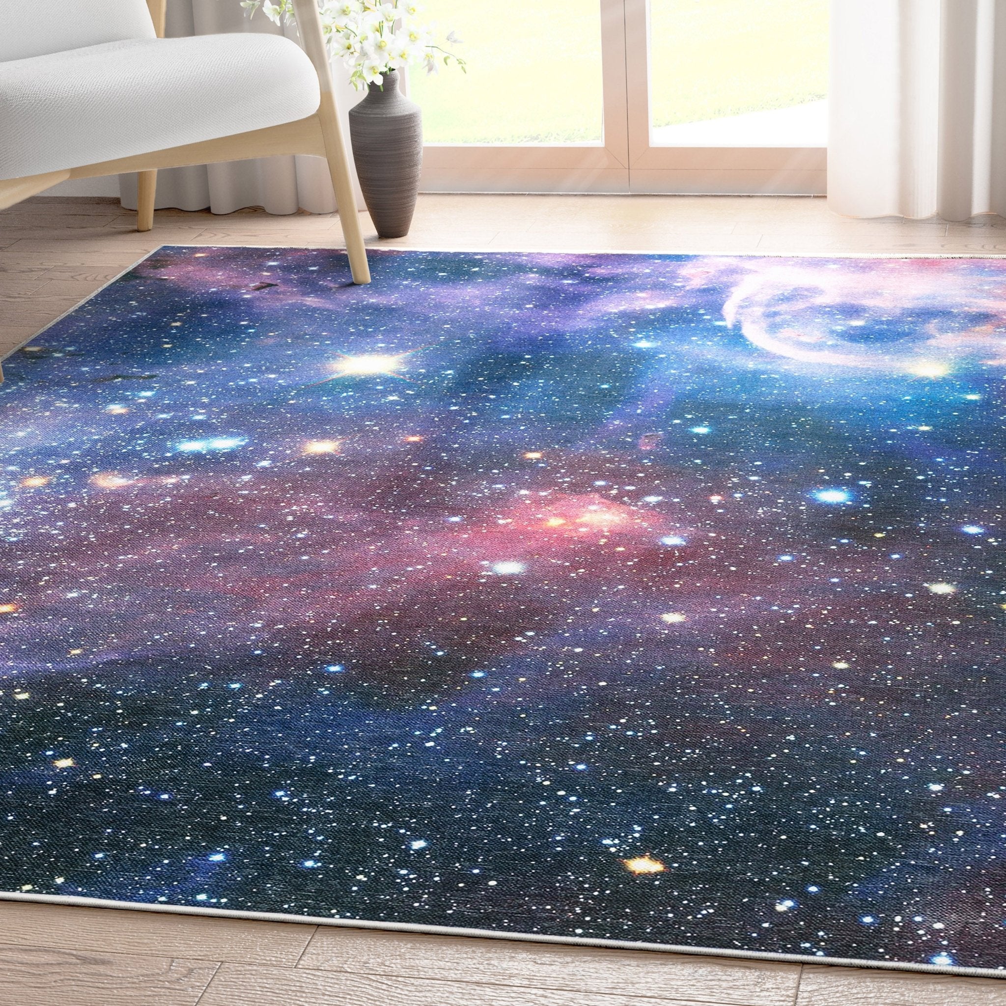 Celestial Space Flat Weave Modern Abstract Multi 5'3 x 7'3 Rug、mySite、gigharbornorthrealestate