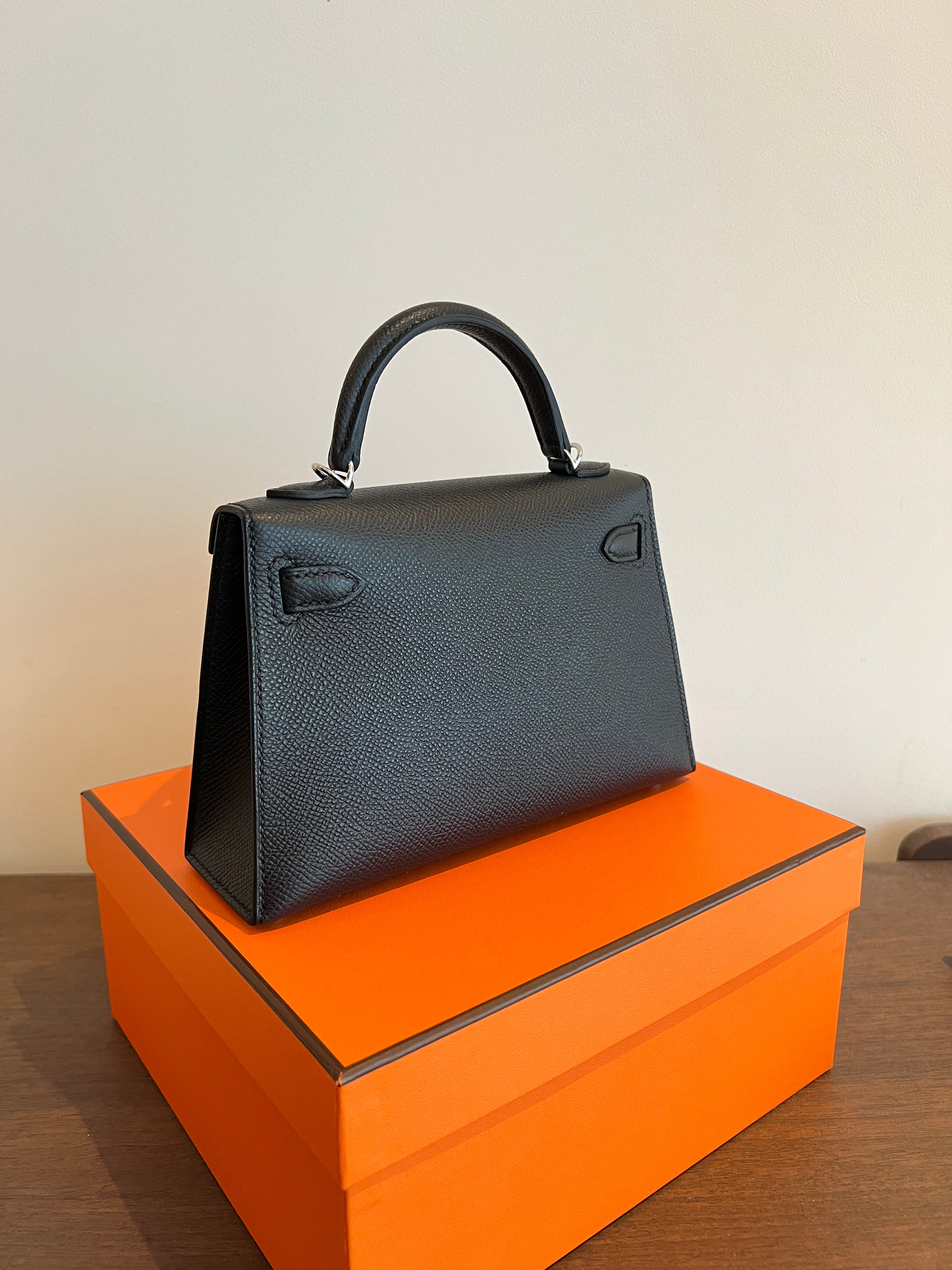 Hermès Mini Kelly 20 Black Epsom PHW、mySite、garminoutage.com