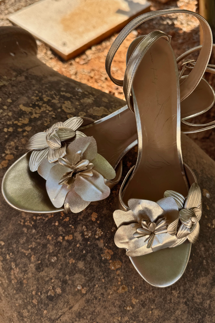 Gold Metallic Flower Heel、mySite、solidvoid