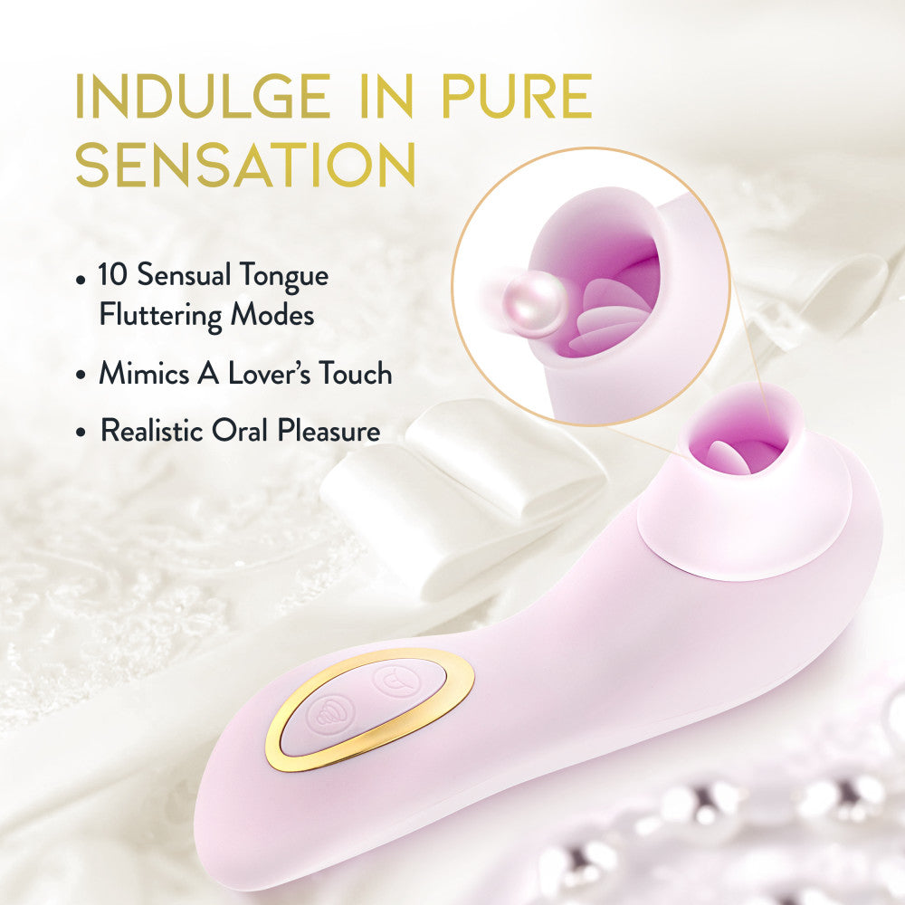 Delice™ By Blush® | Fleur Handheld Clitoral Stimulator With Tongue Fluttering & Suction Functions – In Barely Purple、mySite、bottomscart