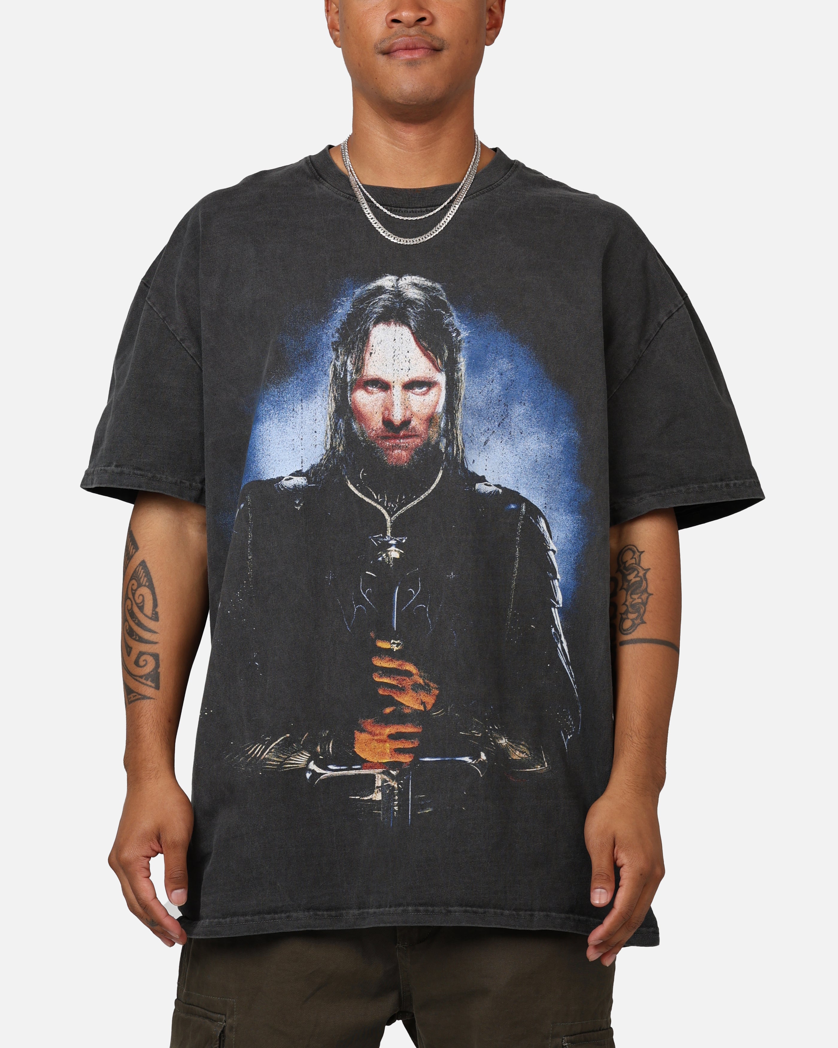 American Thrift X The Lord Of The Rings Aragorn Heavyweight Vintage T-Shirt Black Wash、mySite、zt4zffjzw