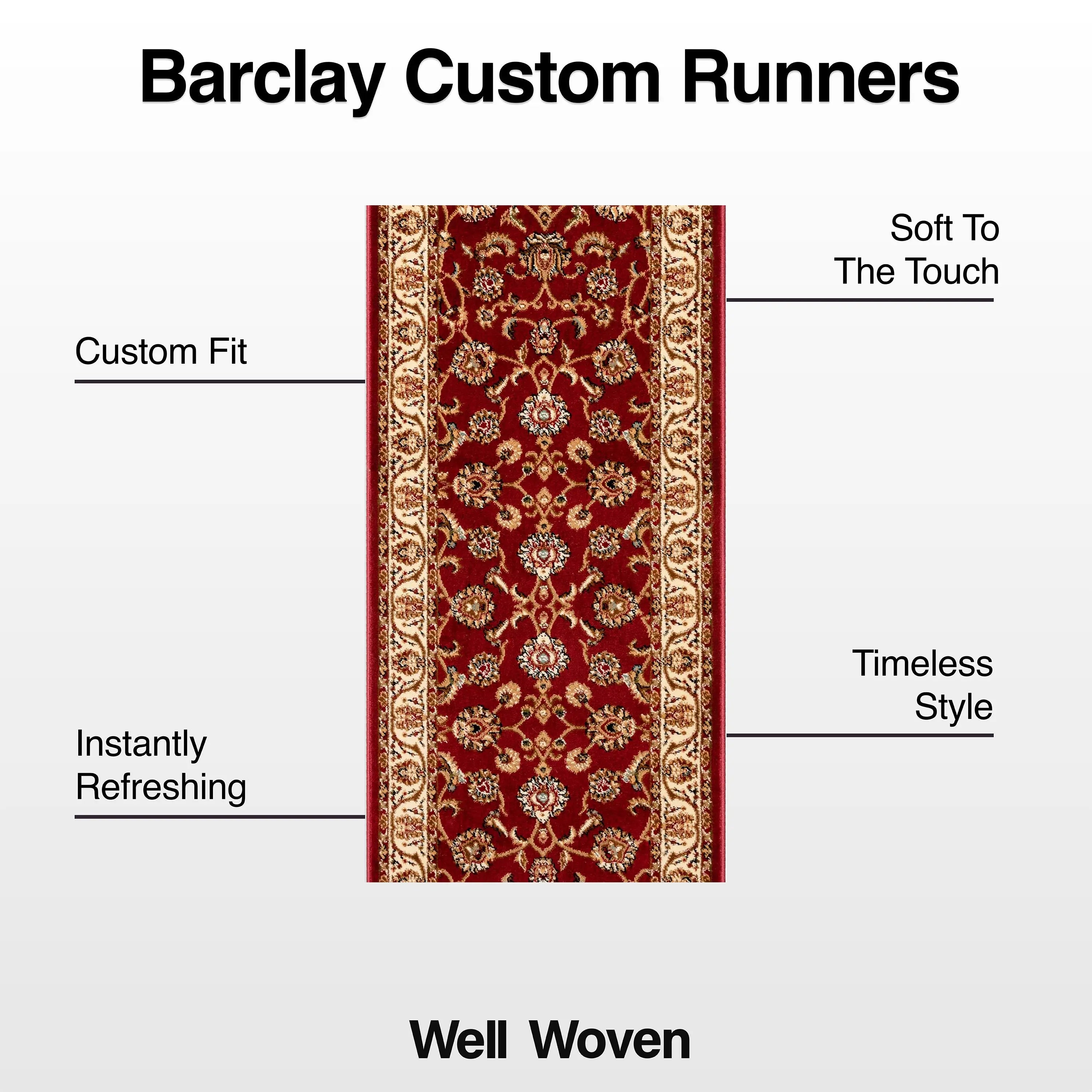 Sarouk Custom Size Runner Traditional Red 27 Inch Wide x Choose Your Length Hallway Runner Rug、mySite、gigharbornorthrealestate