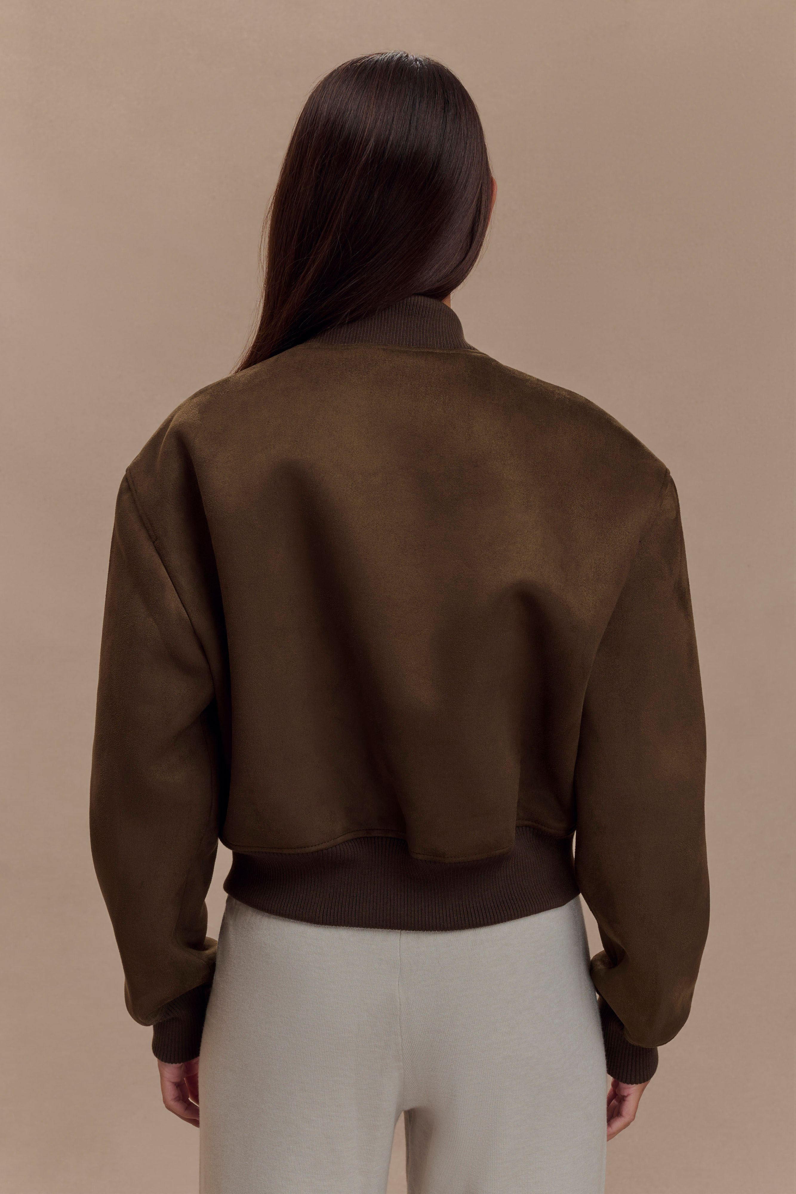 Rudy Suede Bomber Jacket - Chocolate、mySite、solidvoid