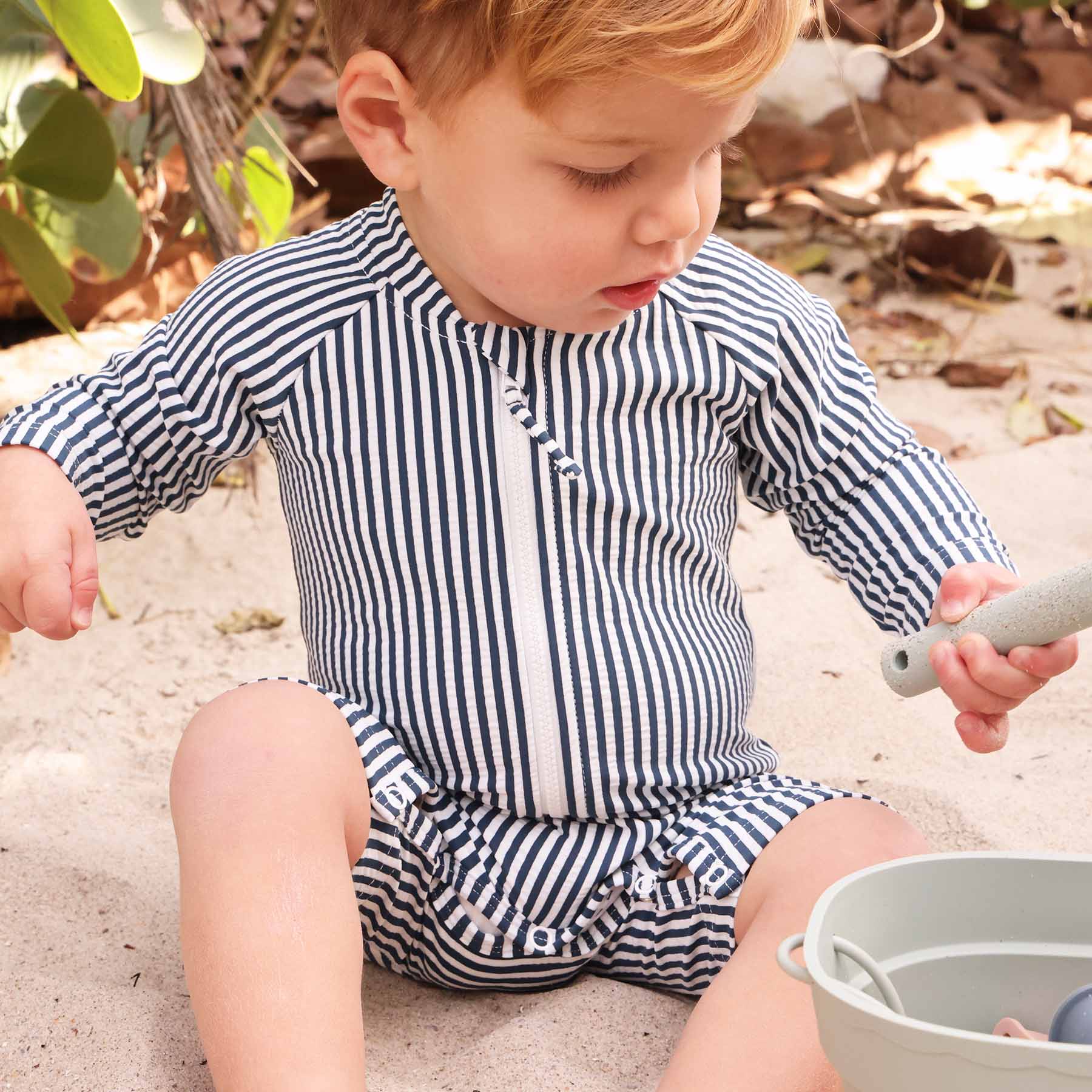  Long Sleeve Rash Guard Swim Romper Shortie | Seersucker Navy、mySite、layawaytickets