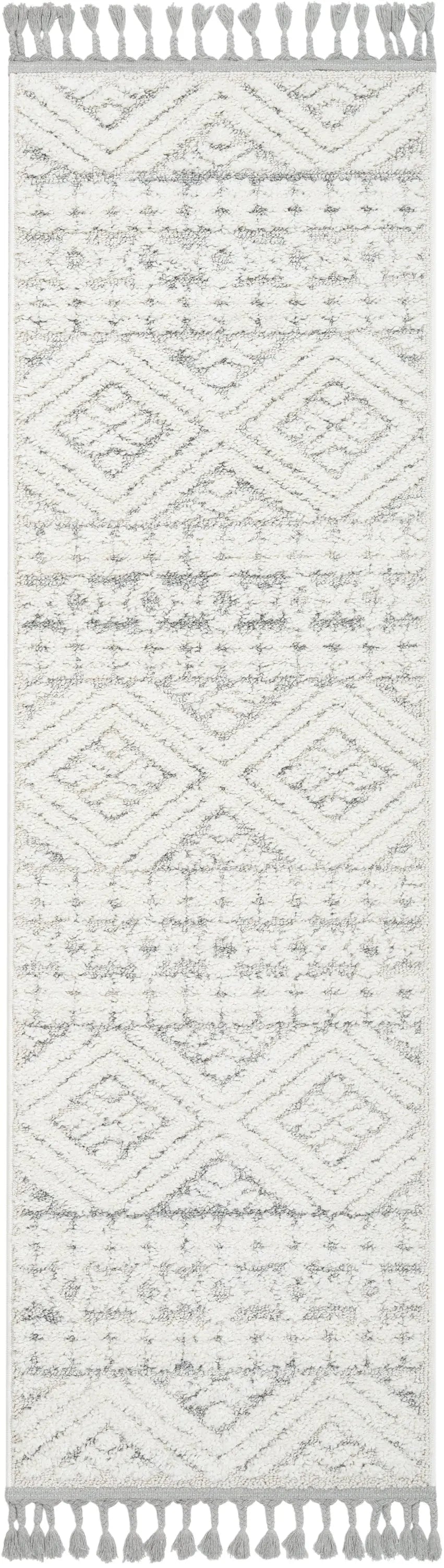 Eliana Tribal Geometric Chevron pattern Cream High-Low Textured Rug、mySite、gigharbornorthrealestate