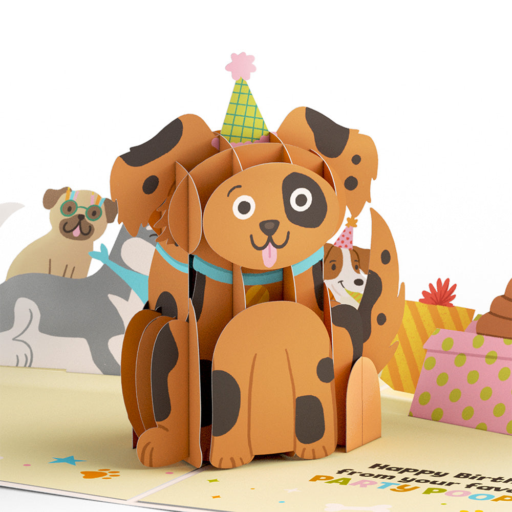 Happy Birthday from Your Favorite Party Pooper Dog Pop-Up Card、mySite、solidvoid
